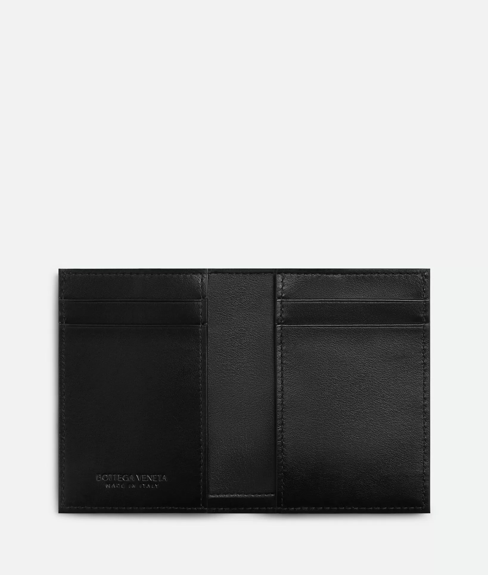 Card Cases>Bottega Veneta Intrecciato Slim Flap Card Case Black/parakeet