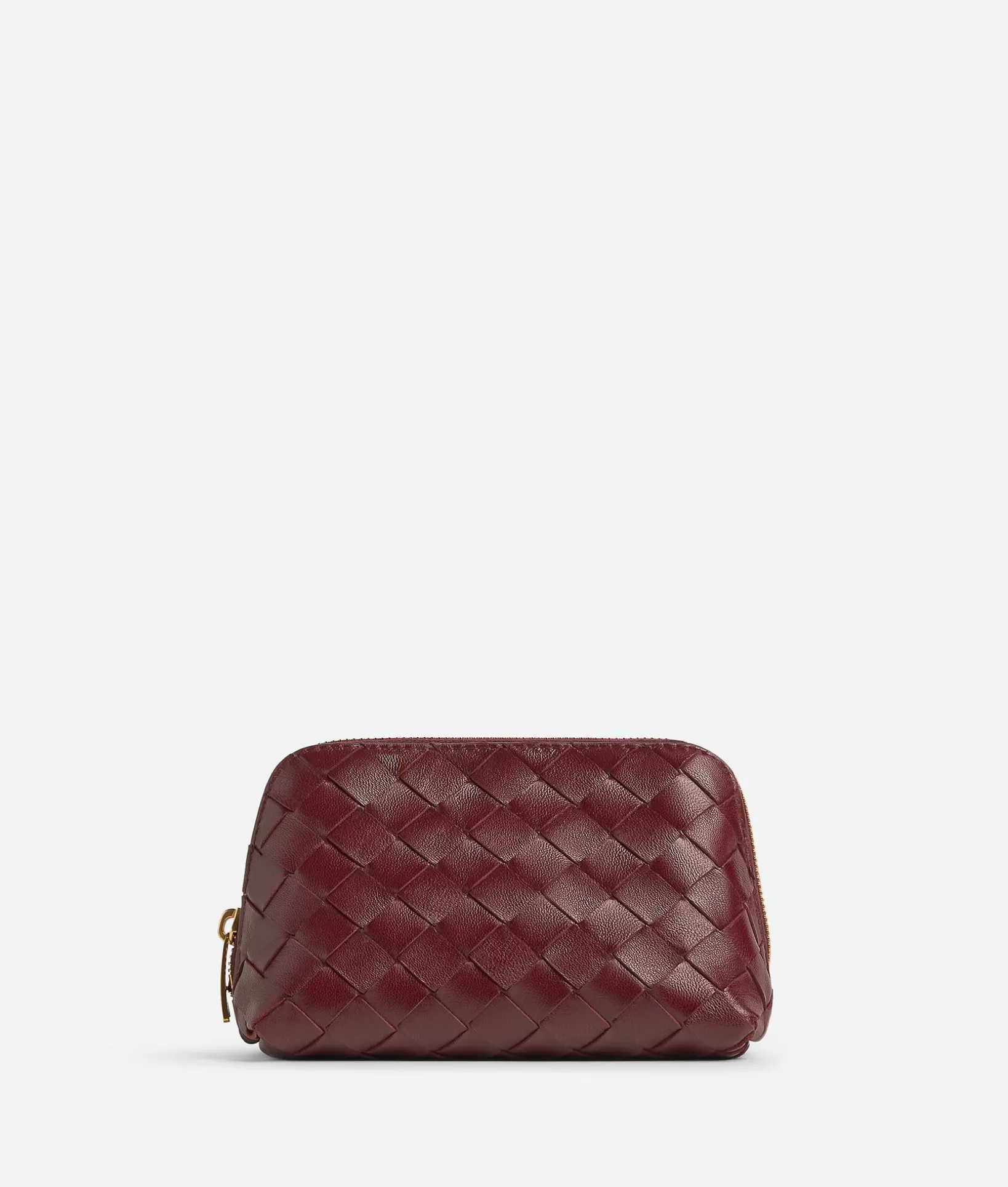 Pouches And Travel Accessories>Bottega Veneta Intrecciato Small Half-Moon Beauty Pouch Cherry