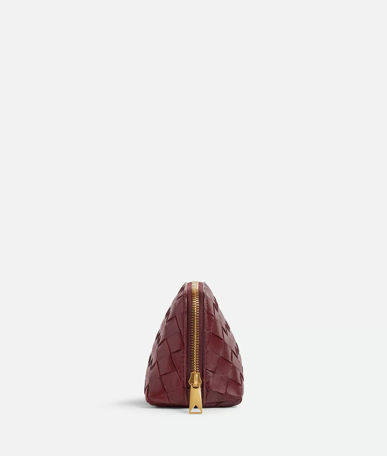 Pouches And Travel Accessories>Bottega Veneta Intrecciato Small Half-Moon Beauty Pouch Cherry