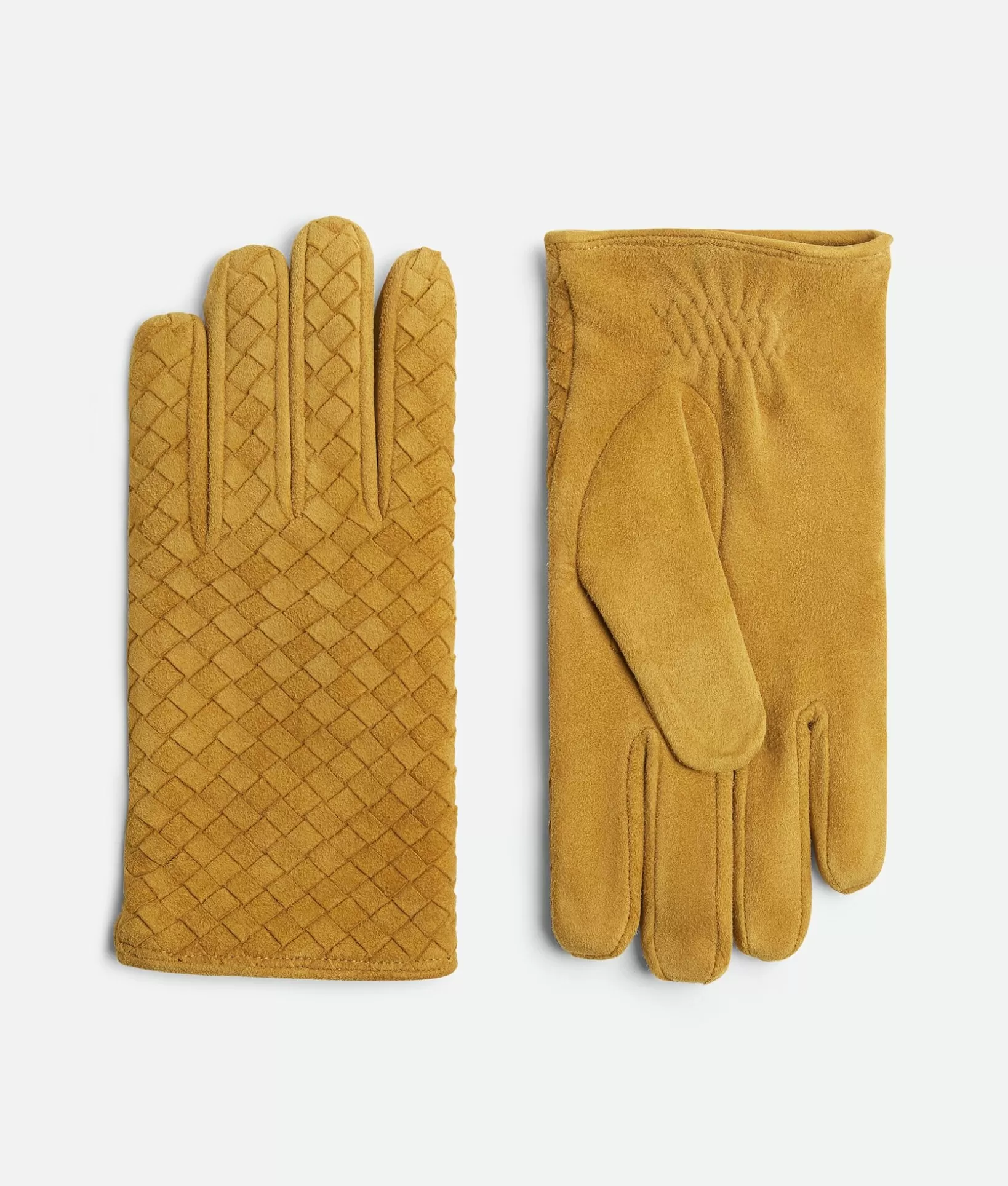 Gloves>Bottega Veneta Intrecciato Suede Leather Gloves Peanut butter