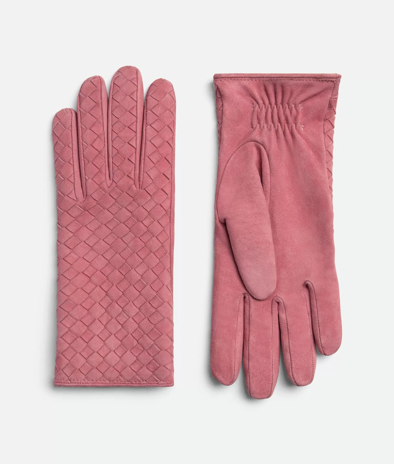 Gloves>Bottega Veneta Intrecciato Suede Leather Gloves Cherry blossom