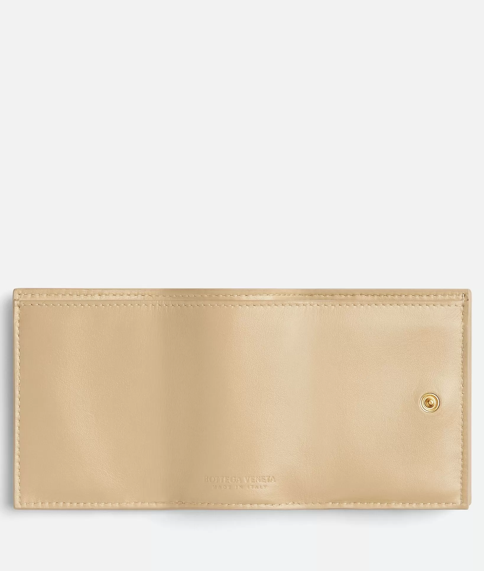 Small Wallets>Bottega Veneta Intrecciato Tiny Tri-Fold Zip Wallet Porridge