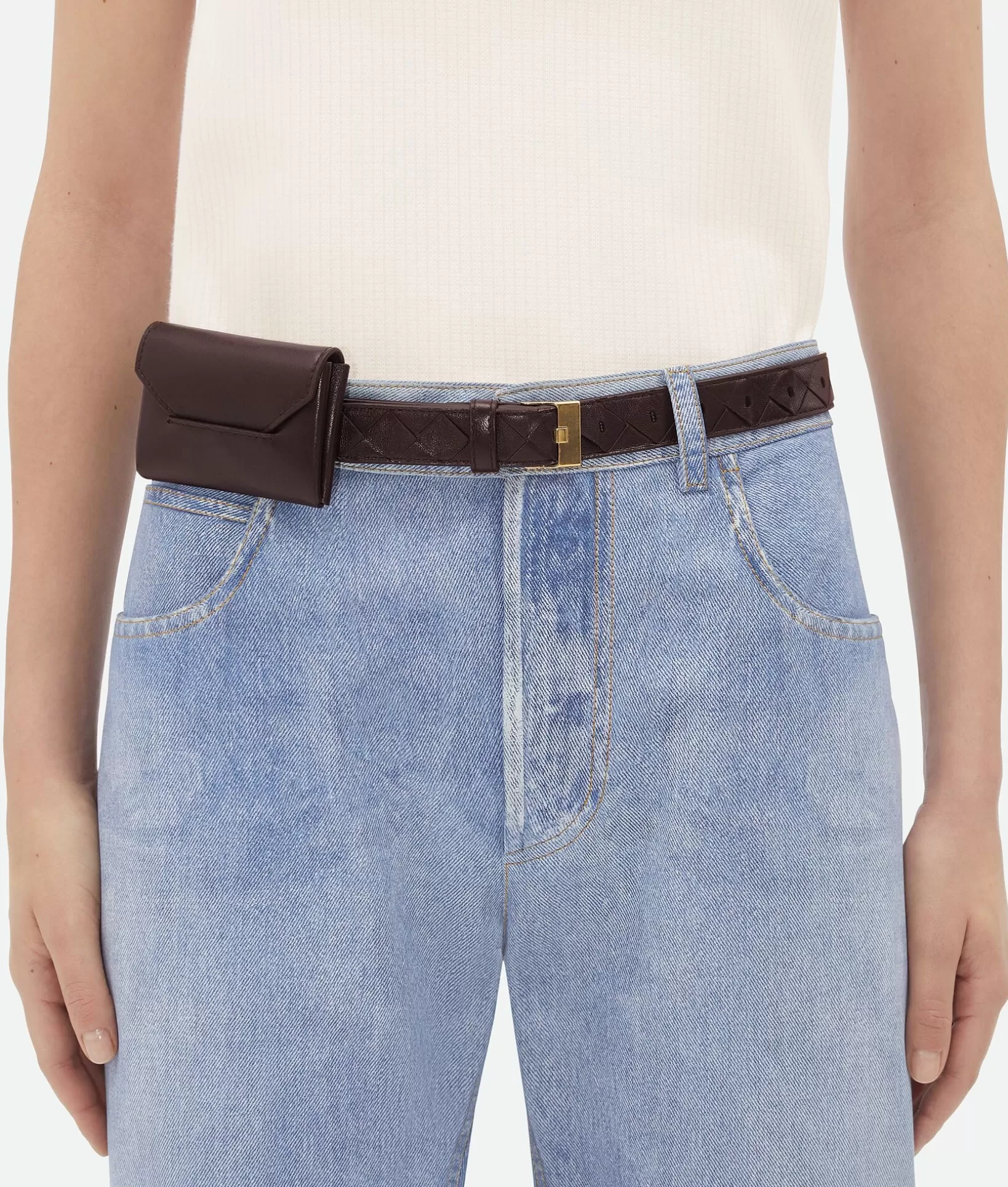 Belts>Bottega Veneta Intrecciato Watch Pocket Belt Fondant