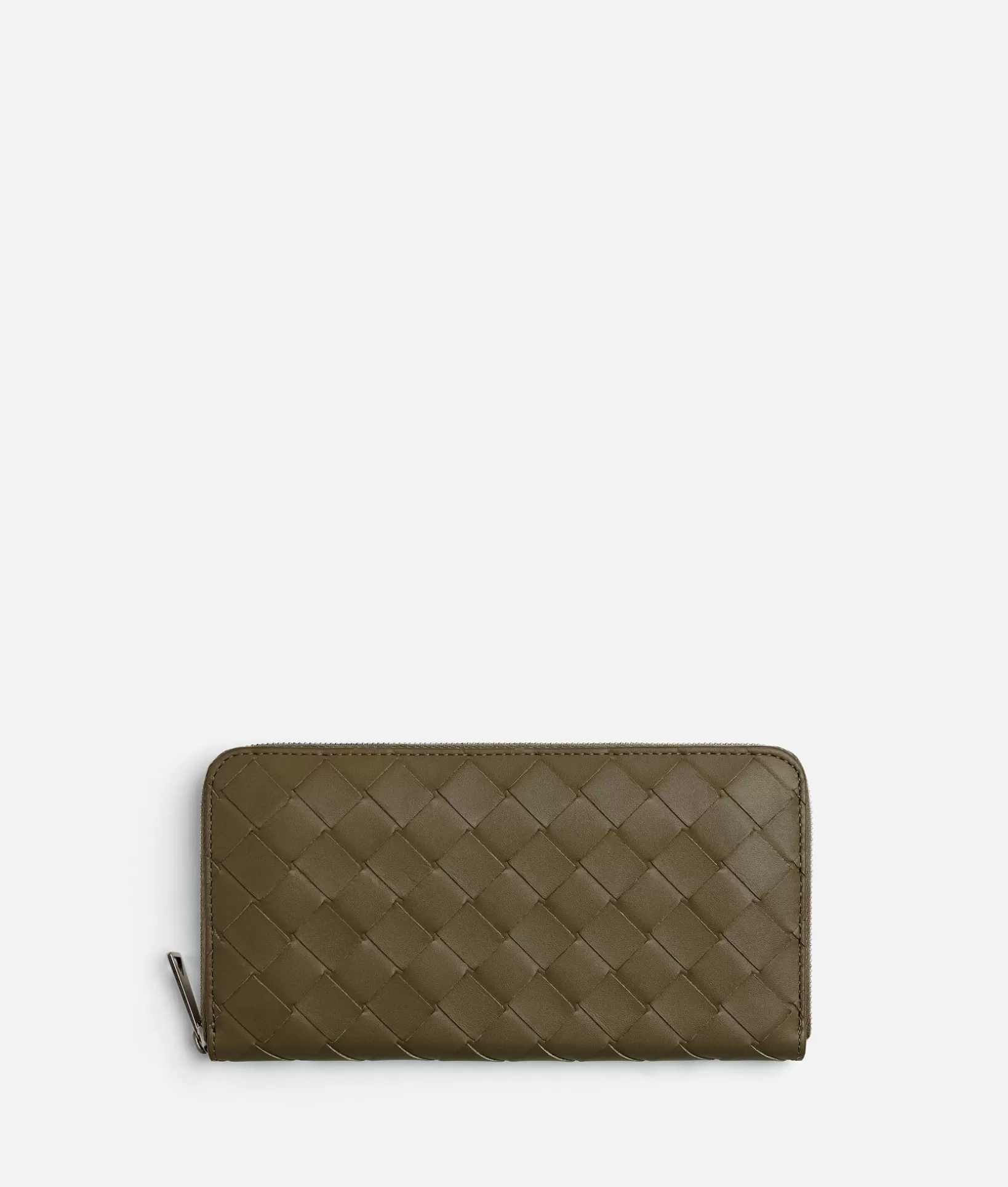 Long Wallets>Bottega Veneta Intrecciato Zip Around Wallet Mud