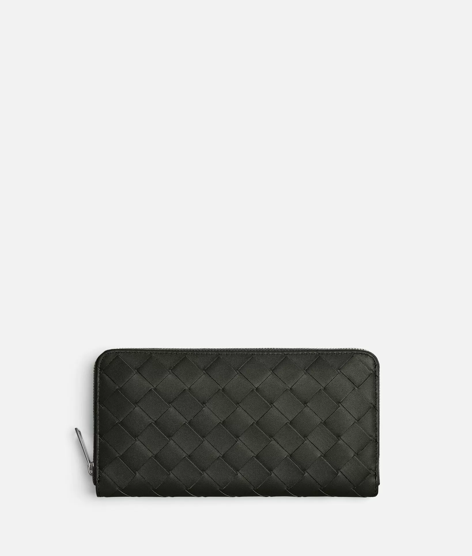 Long Wallets>Bottega Veneta Intrecciato Zip Around Wallet Dark green