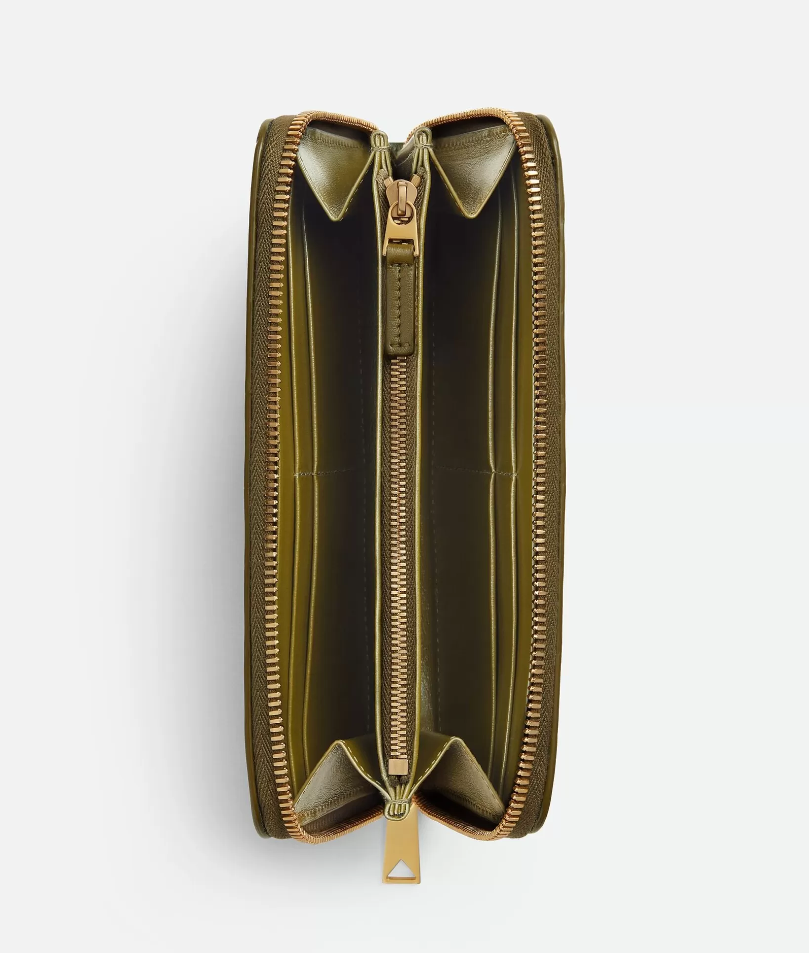 Long Wallets>Bottega Veneta Intrecciato Zip Around Wallet Olive oil