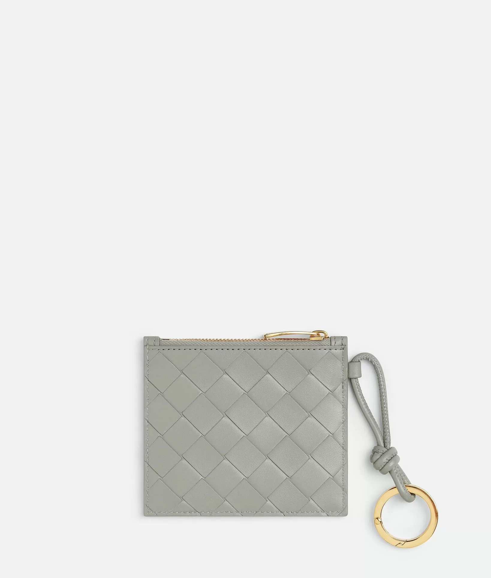 Card Cases>Bottega Veneta Intrecciato Zippered Card Case Agate grey