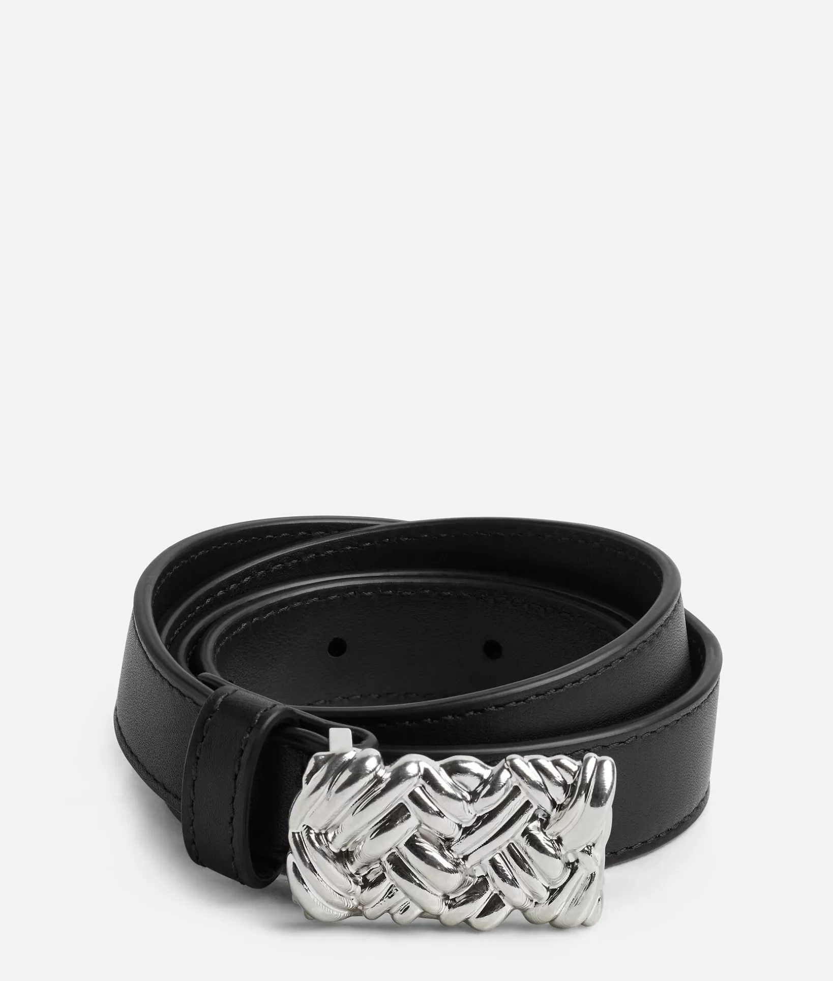 Belts>Bottega Veneta Intreccio Belt Black