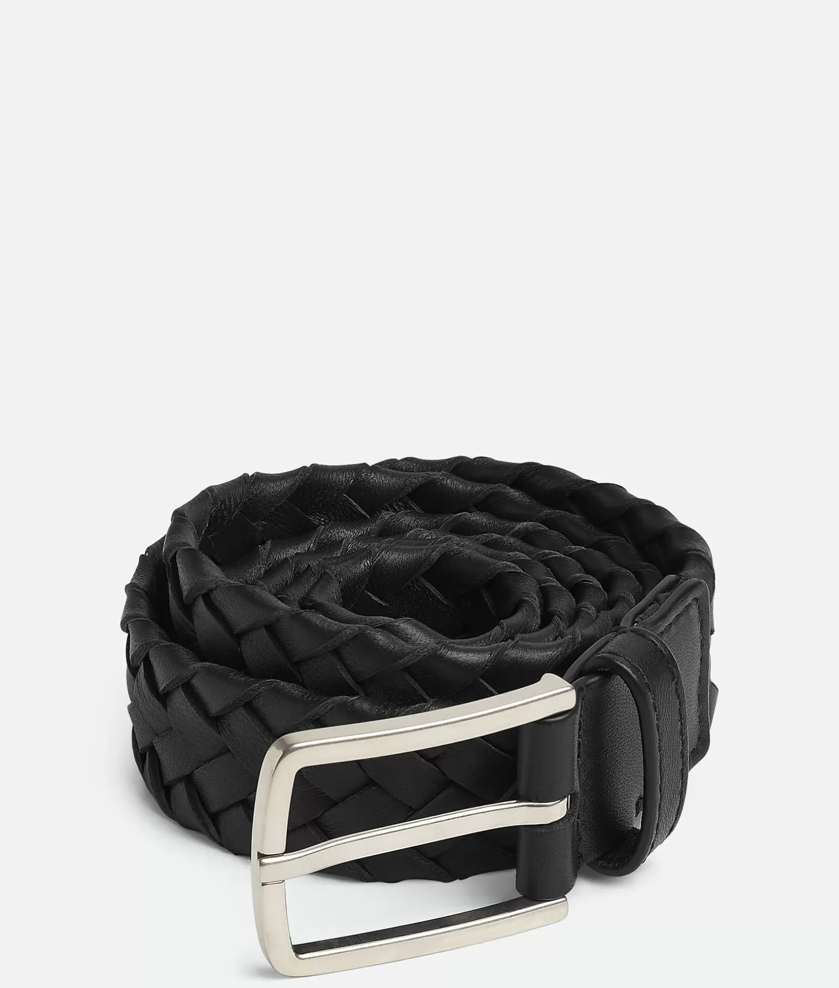 Belts>Bottega Veneta Intreccio Cabat Belt Black