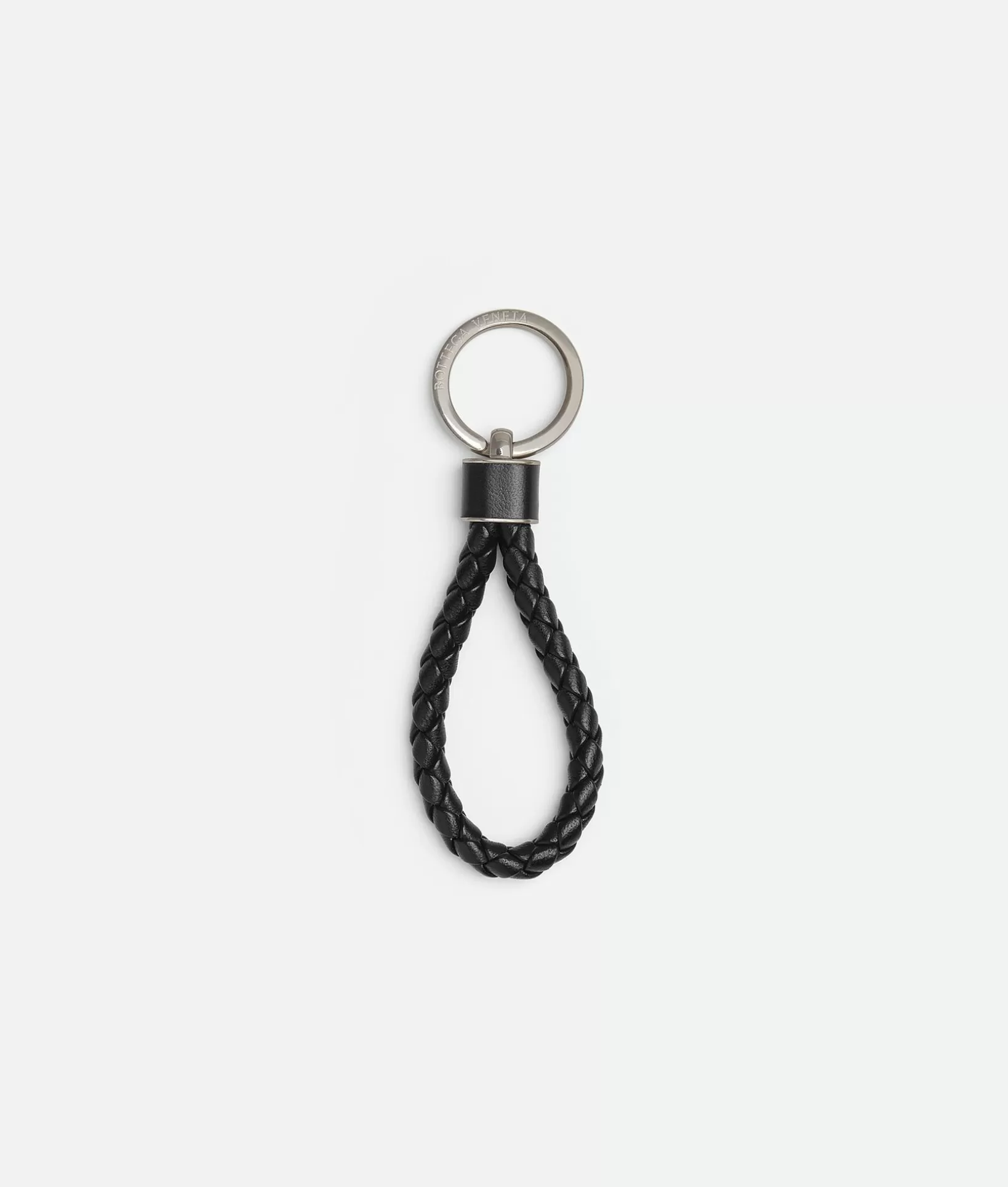 Key Rings>Bottega Veneta Intreccio Key Ring Black