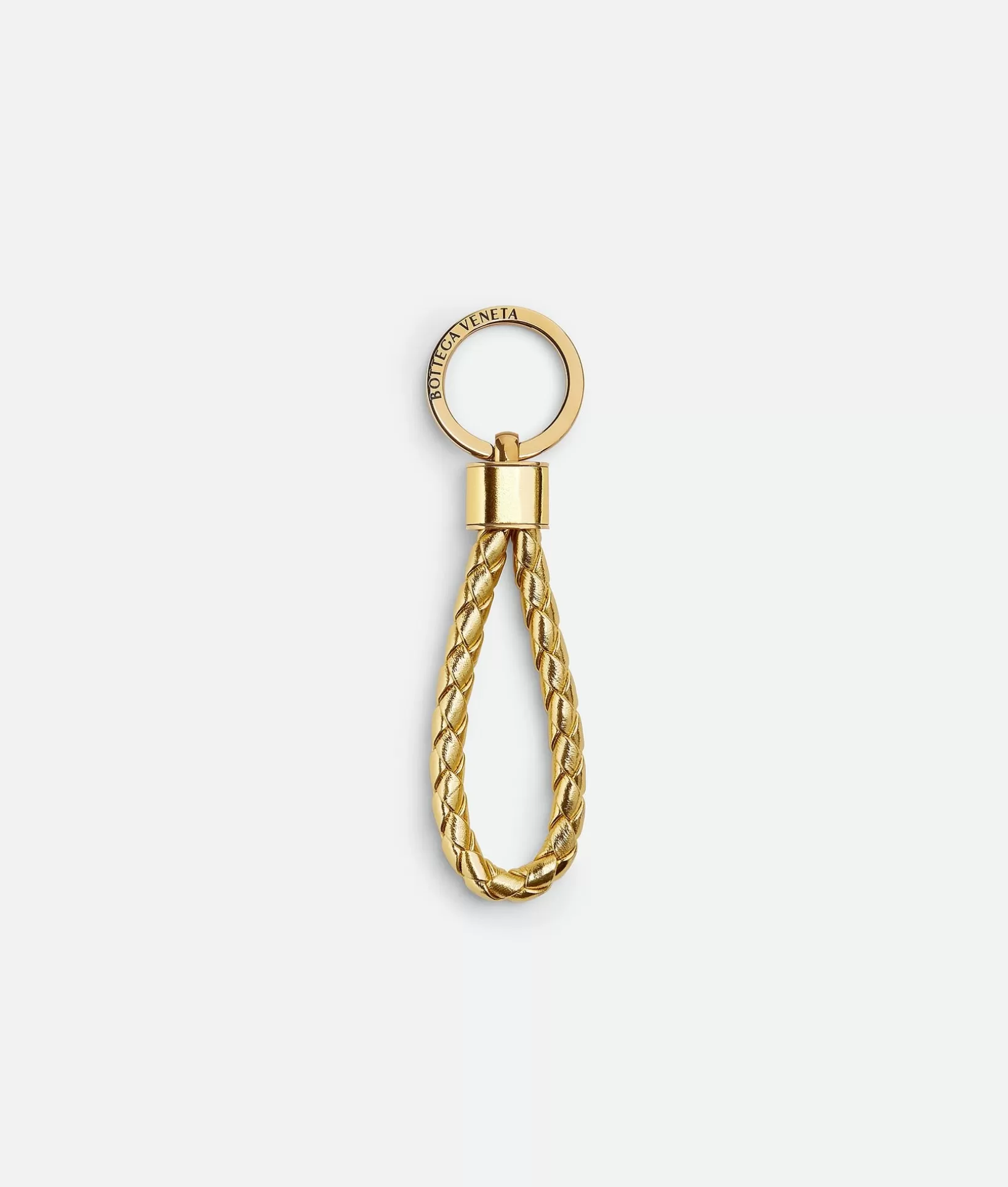 Key Rings>Bottega Veneta Intreccio Key Ring Gold