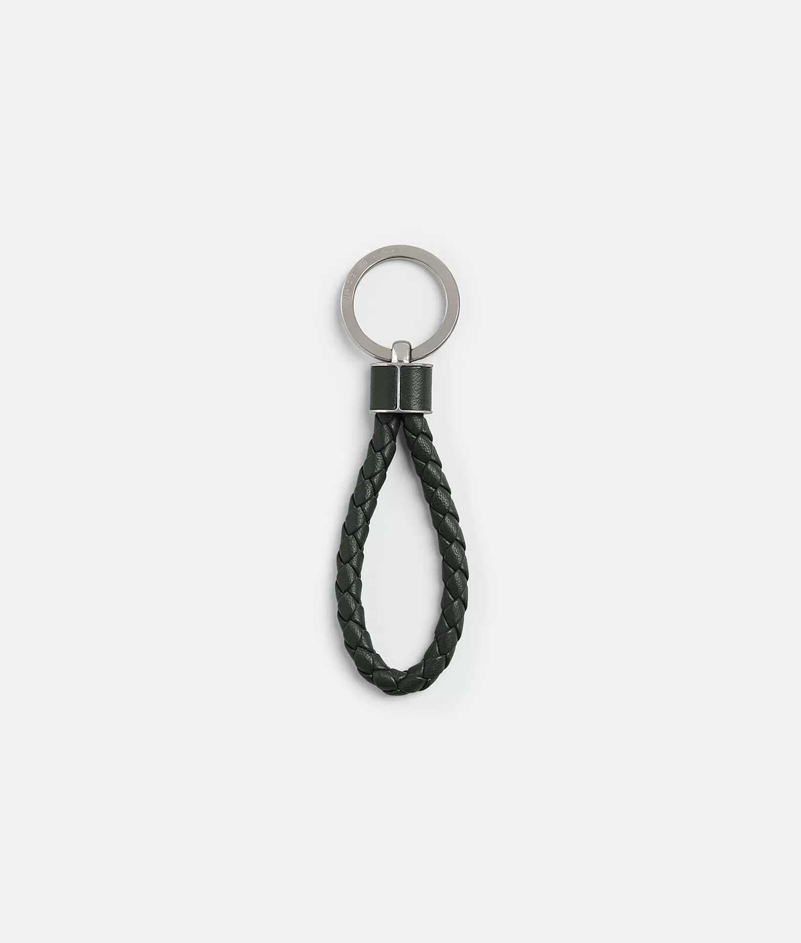 Key Rings>Bottega Veneta Intreccio Key Ring Dark green