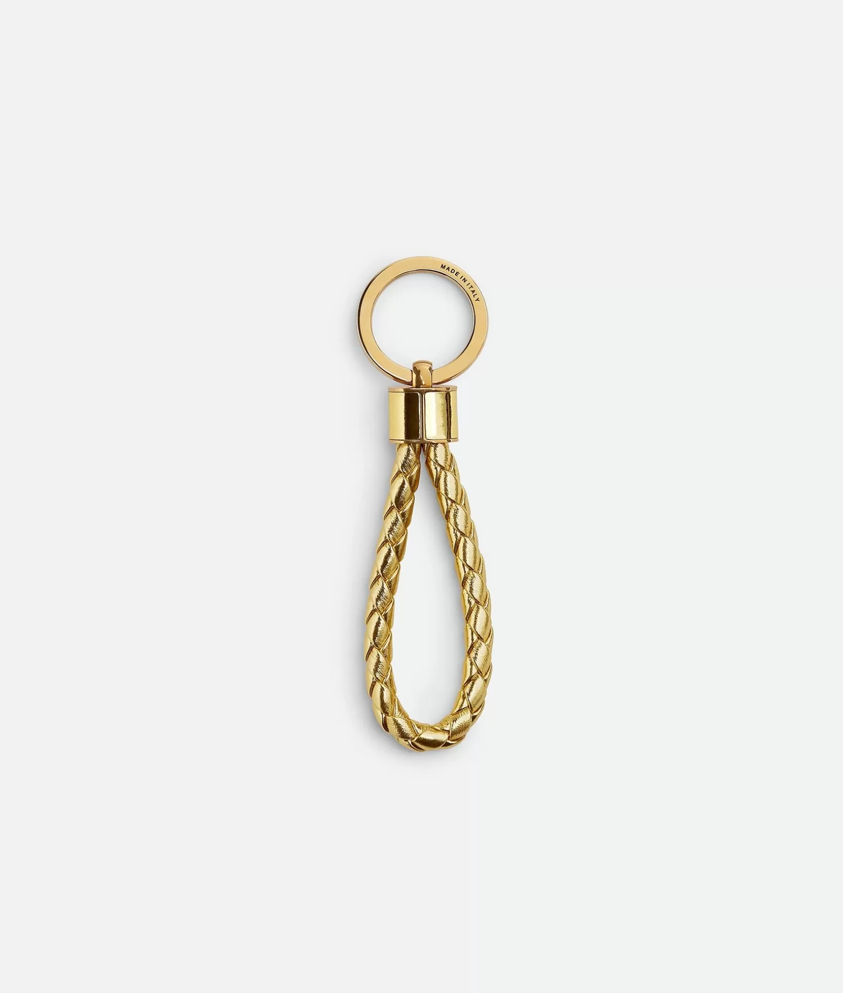 Key Rings>Bottega Veneta Intreccio Key Ring Gold