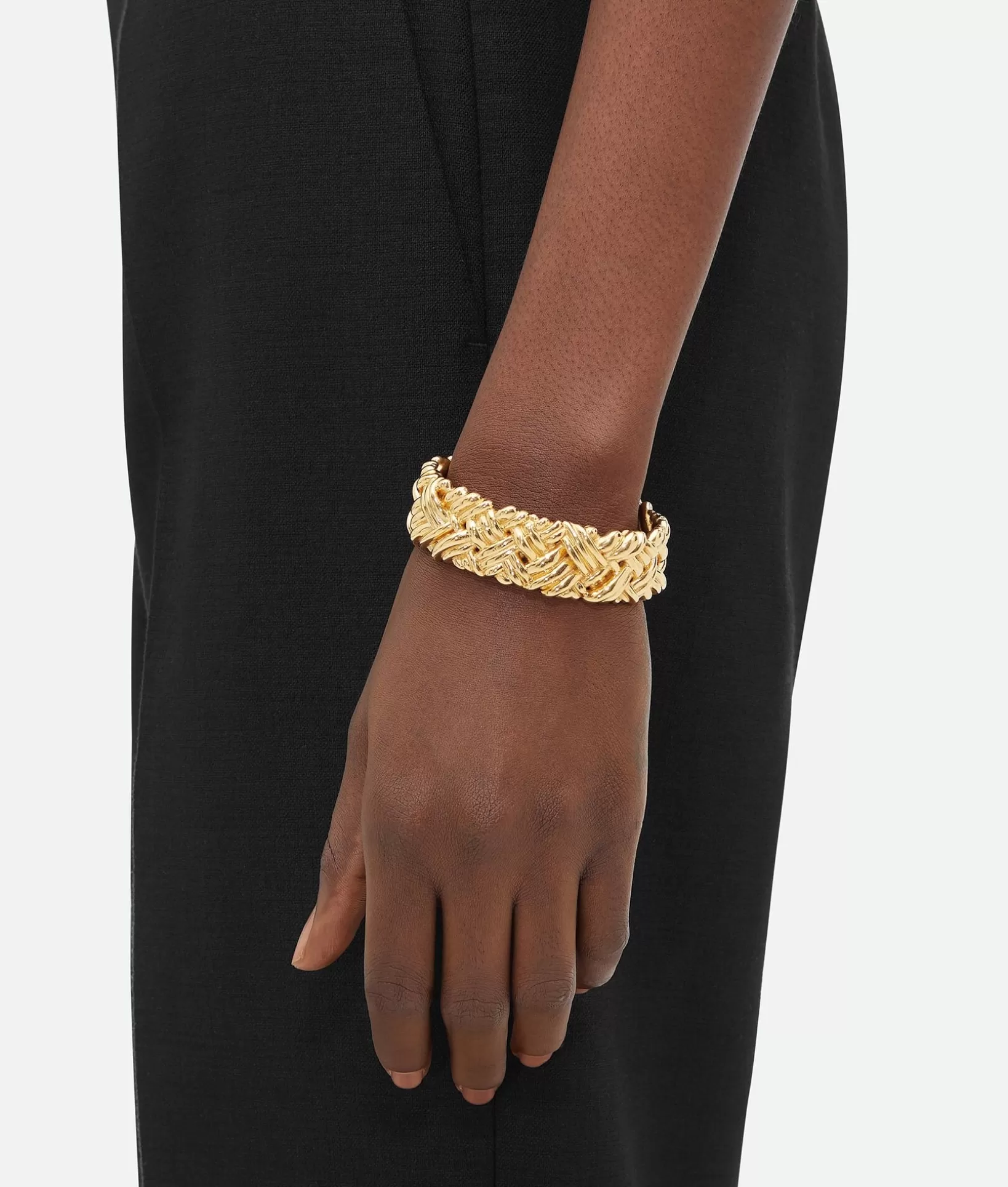 Bracelets>Bottega Veneta Intreccio Large Cuff Bracelet Yellow gold