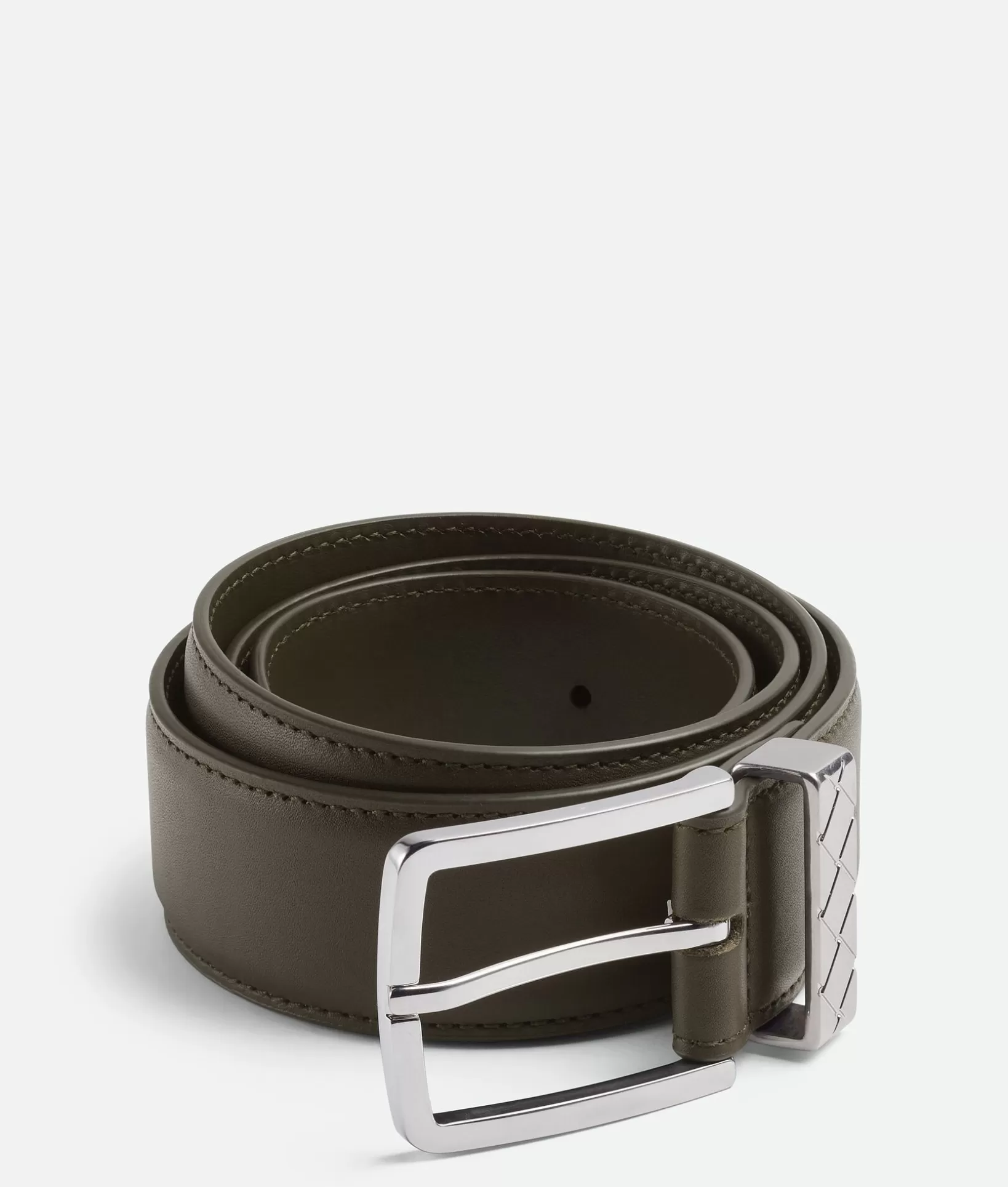 Belts>Bottega Veneta Intreccio Loop Belt Kaki