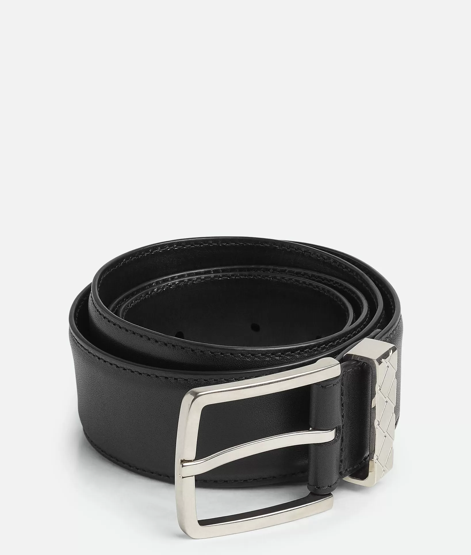 Belts>Bottega Veneta Intreccio Loop Belt Black