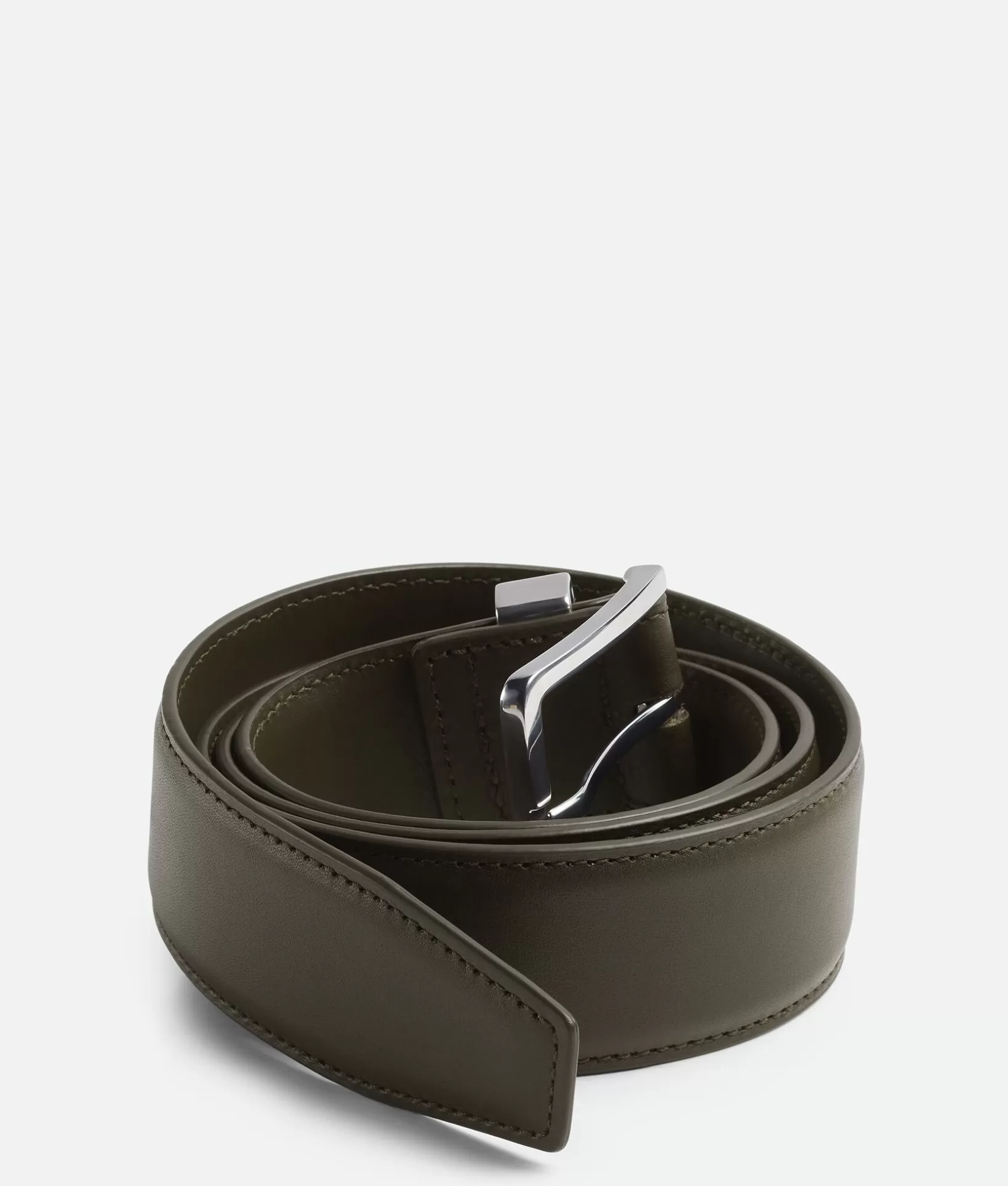 Belts>Bottega Veneta Intreccio Loop Belt Kaki