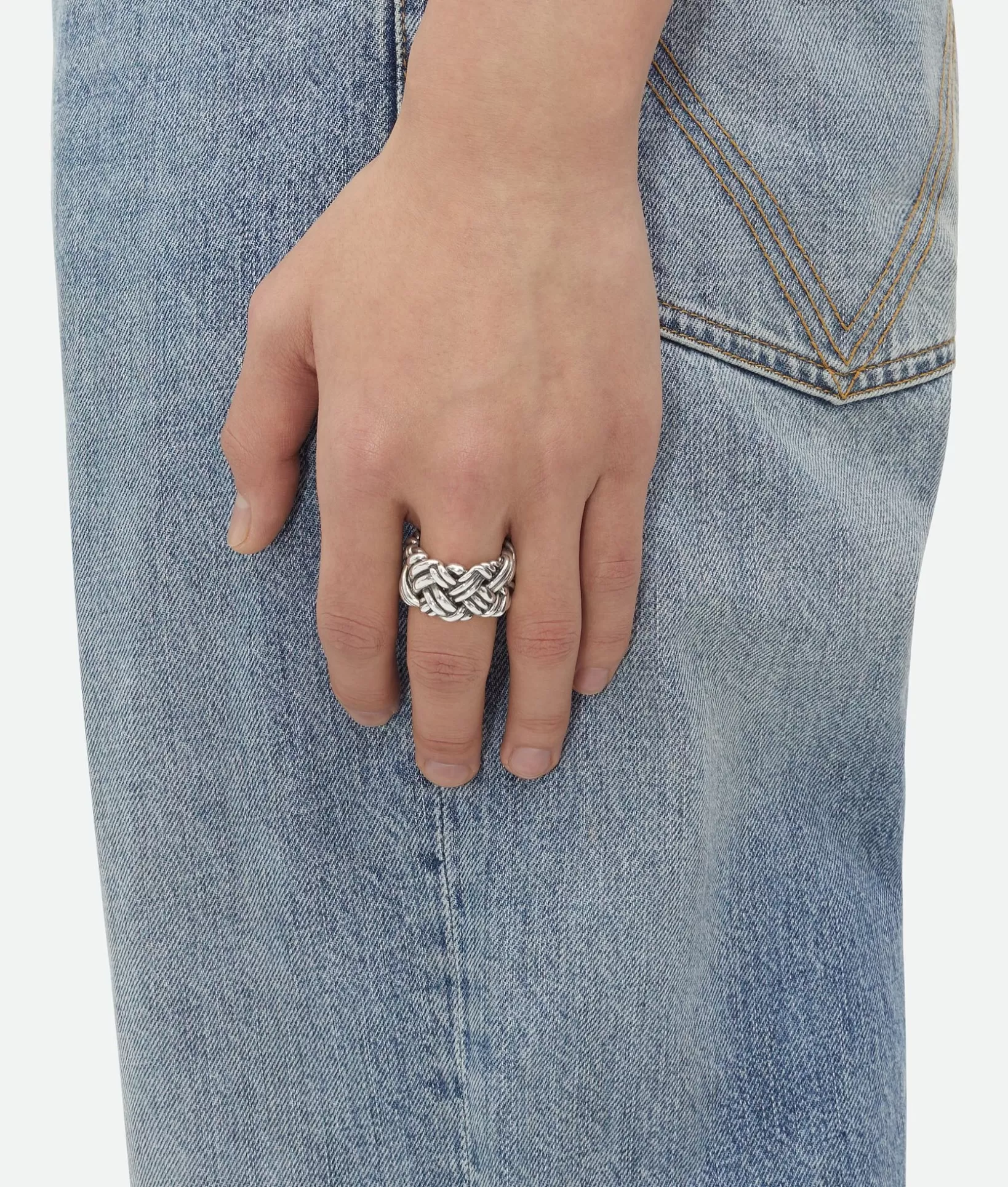 Rings>Bottega Veneta Intreccio Ring Silver