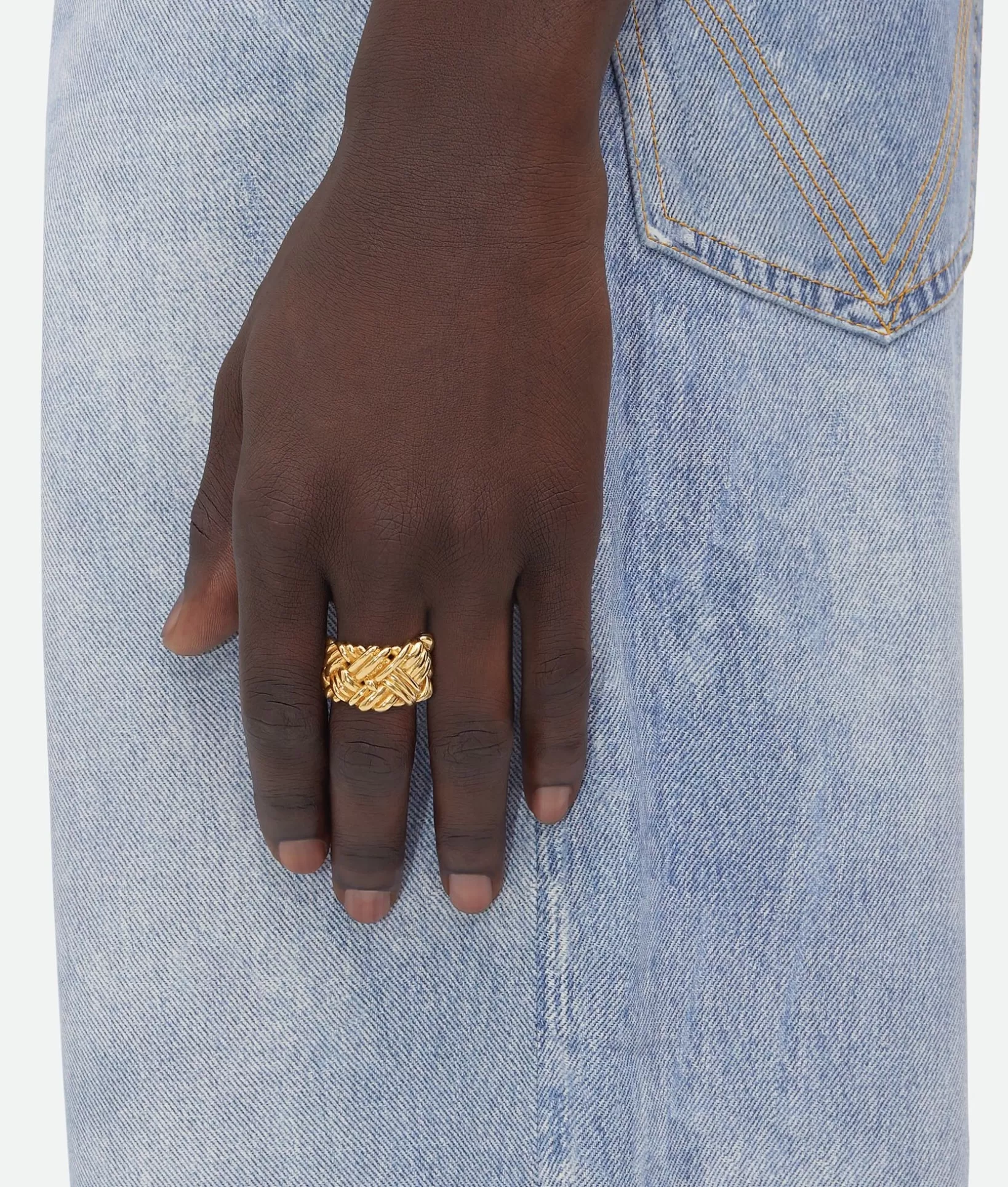 Rings>Bottega Veneta Intreccio Ring Yellow gold