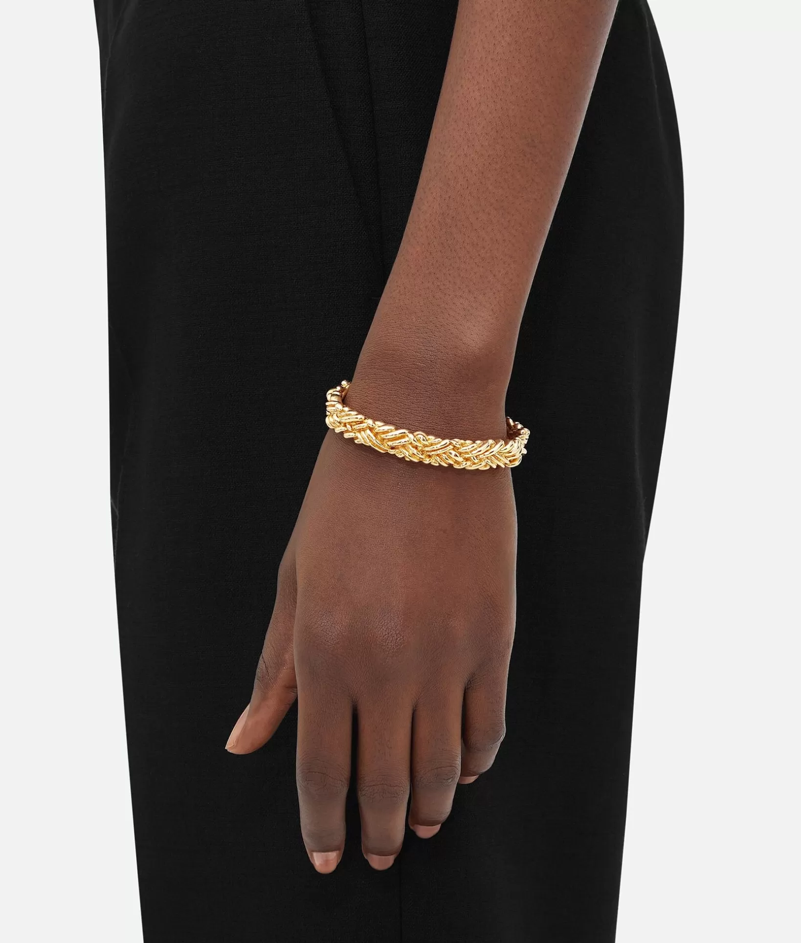 Bracelets>Bottega Veneta Intreccio Thin Cuff Bracelet Yellow gold