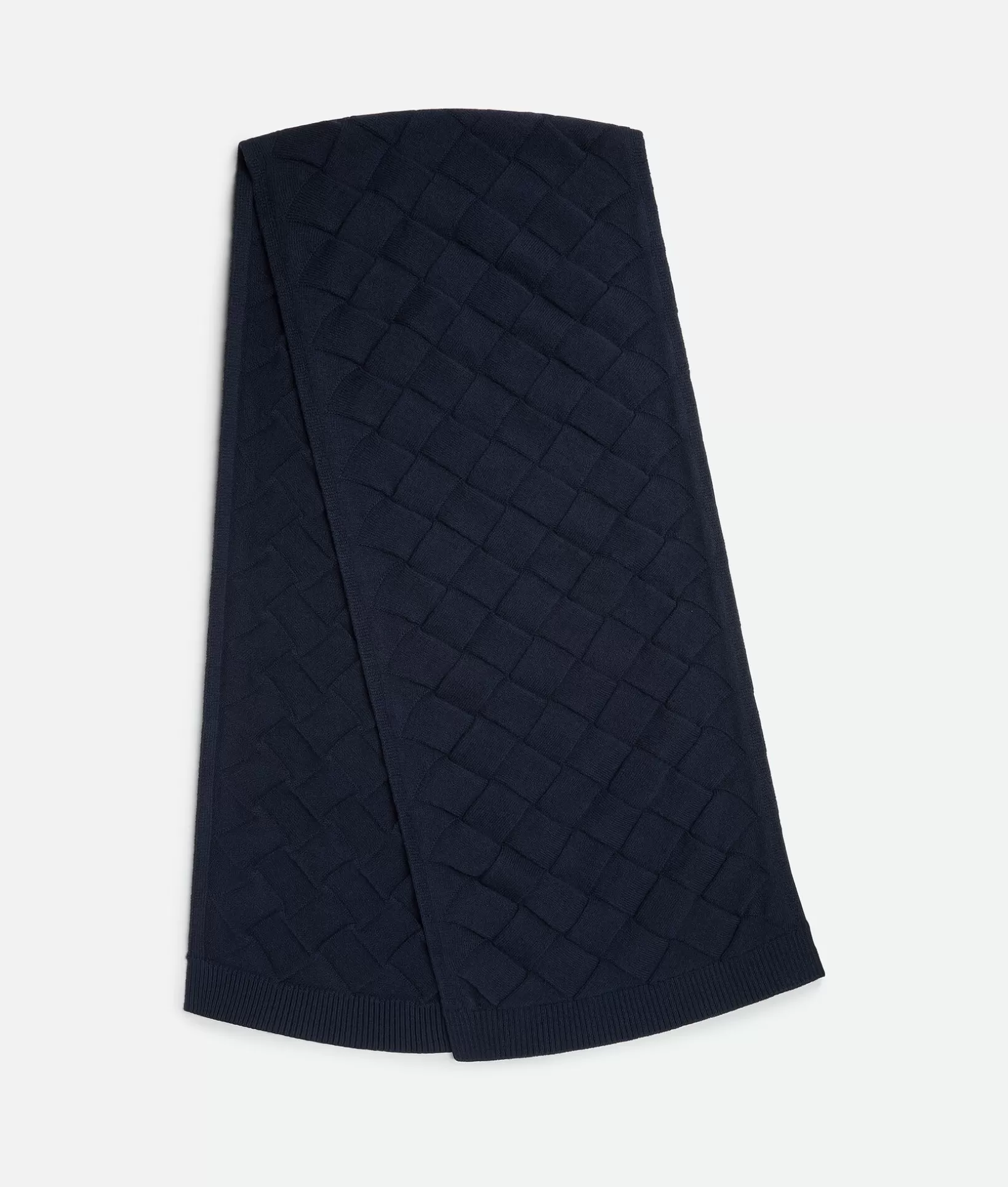 Scarves And Ties | Scarves>Bottega Veneta Intreccio Wool Scarf Navy