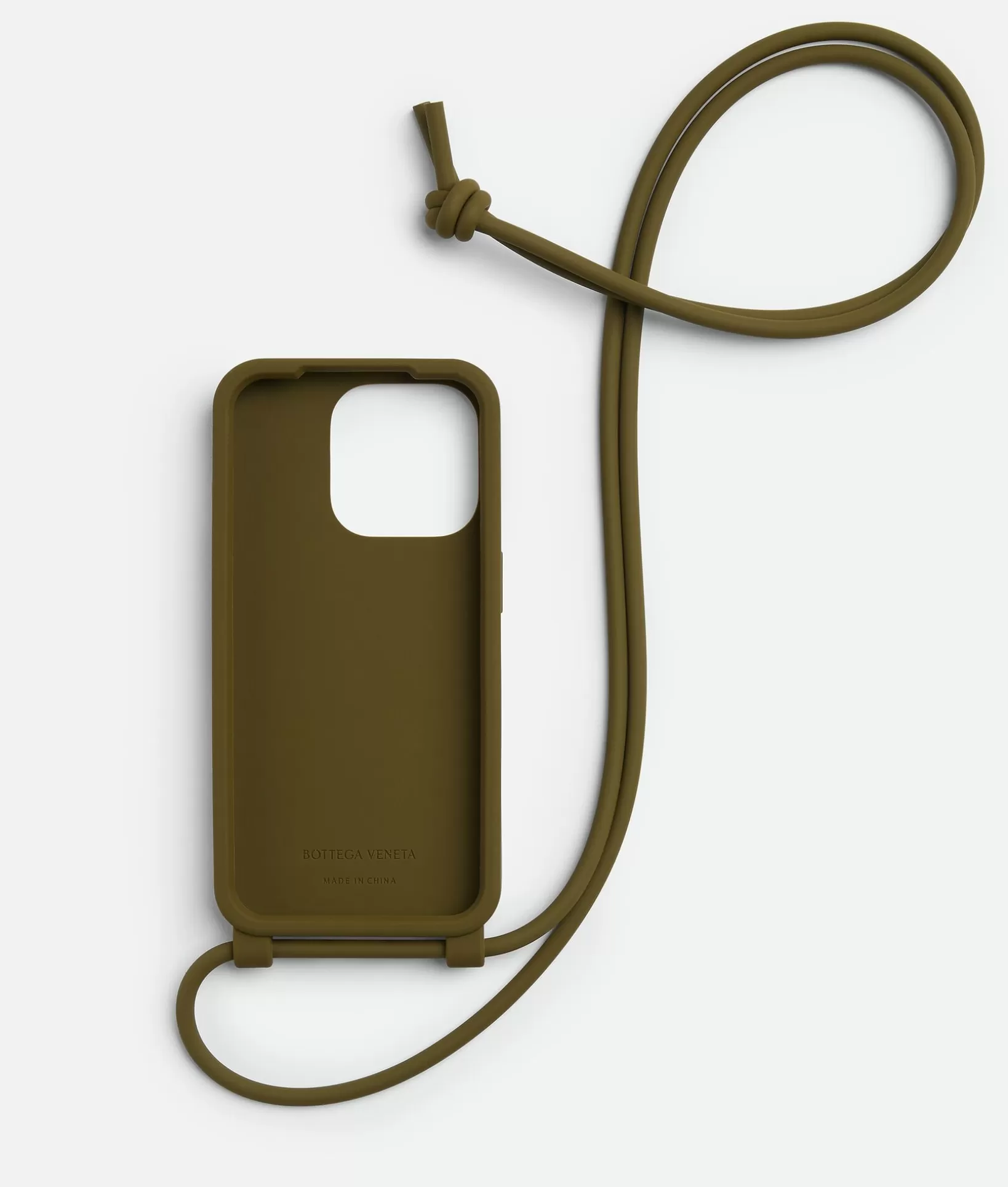 Tech>Bottega Veneta IPhone 15 Pro Case With Strap Olive oil