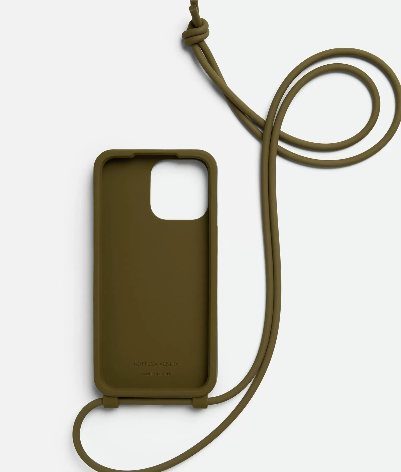 Tech>Bottega Veneta IPhone 15 Pro Max Case With Strap Olive oil