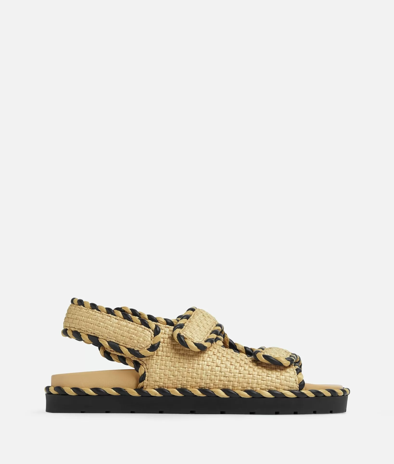 Flats | Sandals>Bottega Veneta Jack Flat Sandal Natural / Black