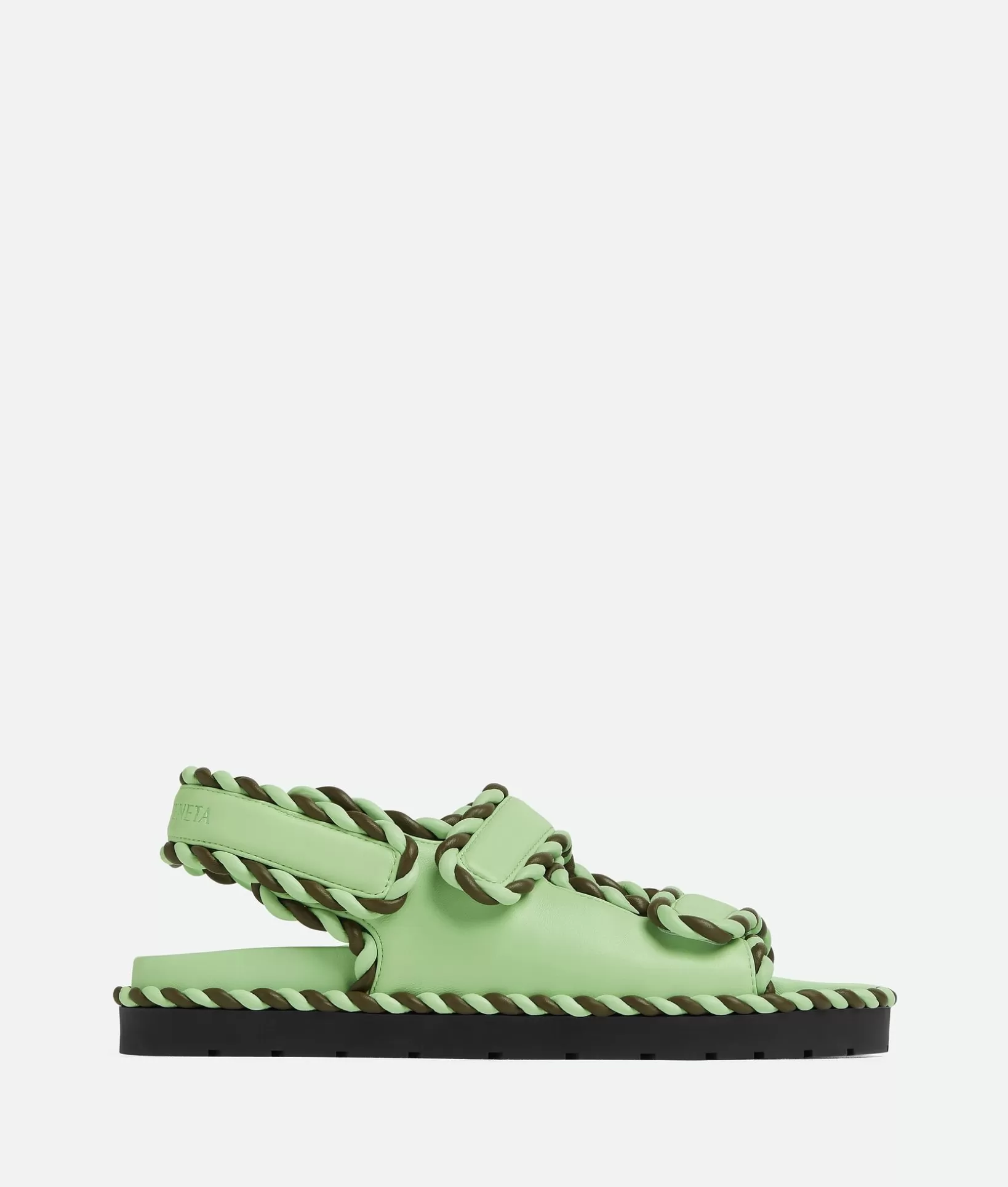 Flats>Bottega Veneta Jack Flat Sandal Fresh mint / Mustard