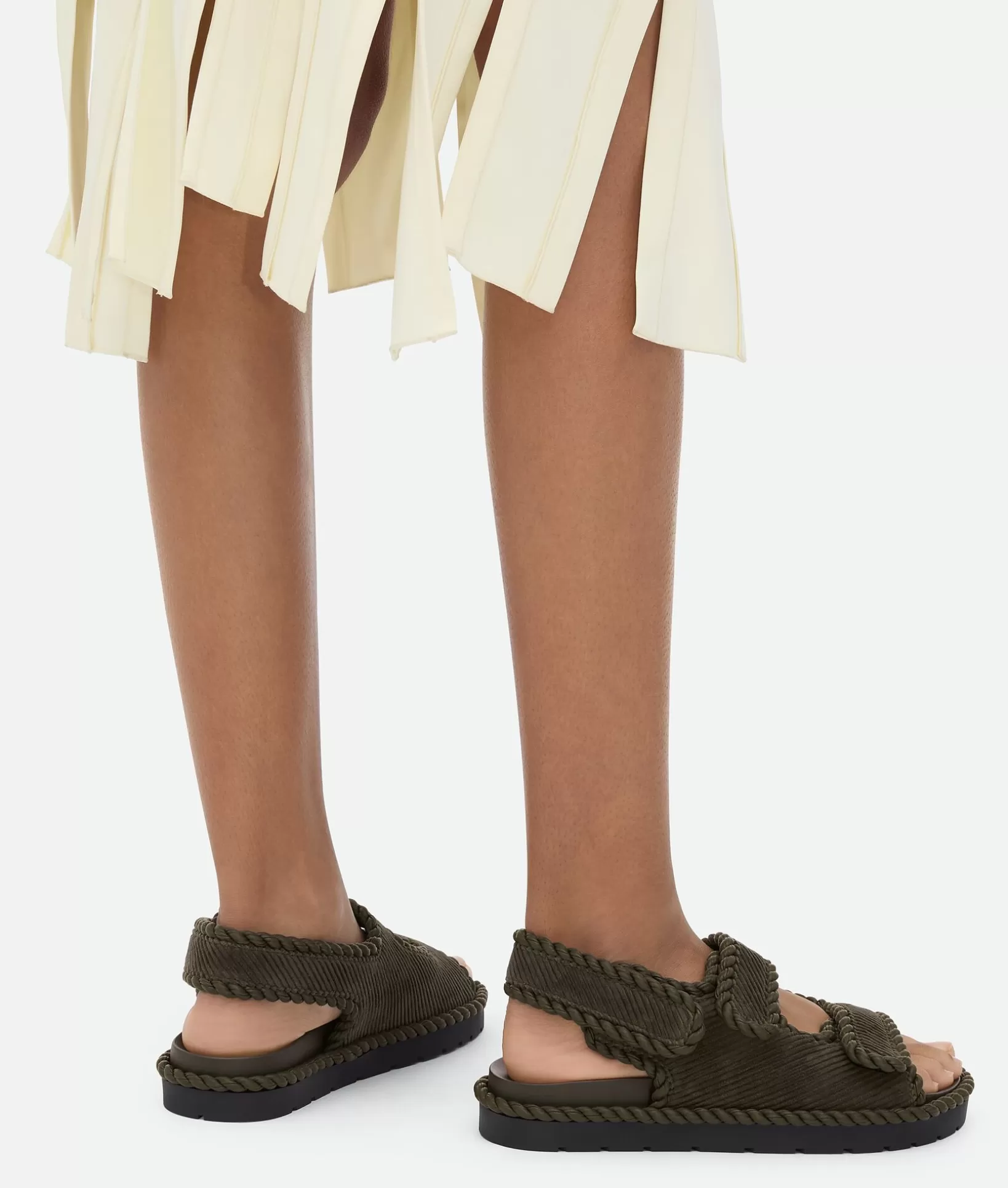 Flats>Bottega Veneta Jack Flat Sandal Kaki