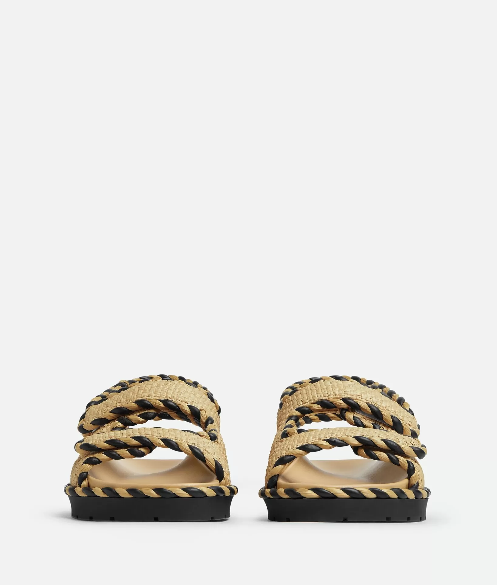 Flats | Sandals>Bottega Veneta Jack Flat Sandal Natural / Black