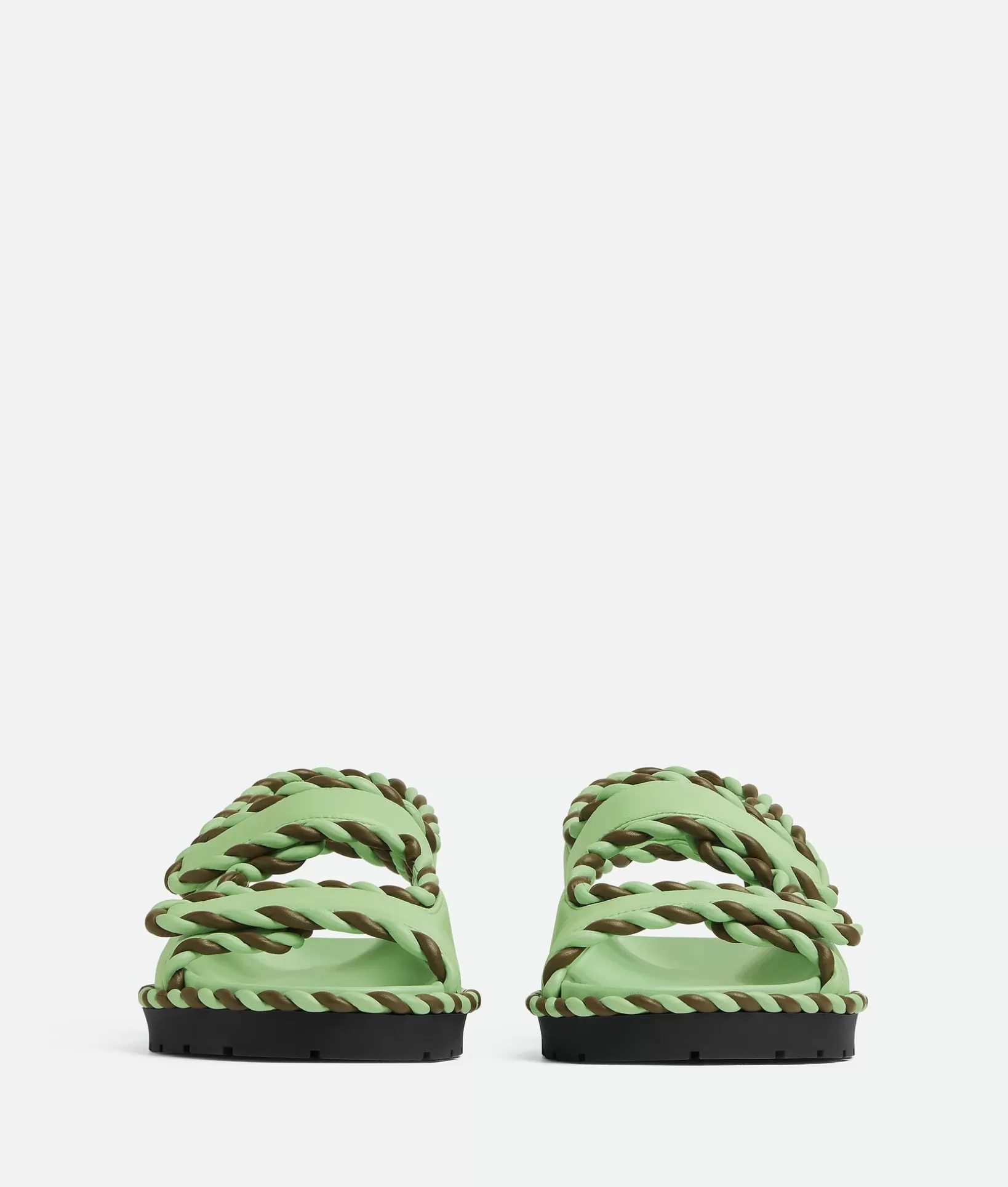 Flats>Bottega Veneta Jack Flat Sandal Fresh mint / Mustard