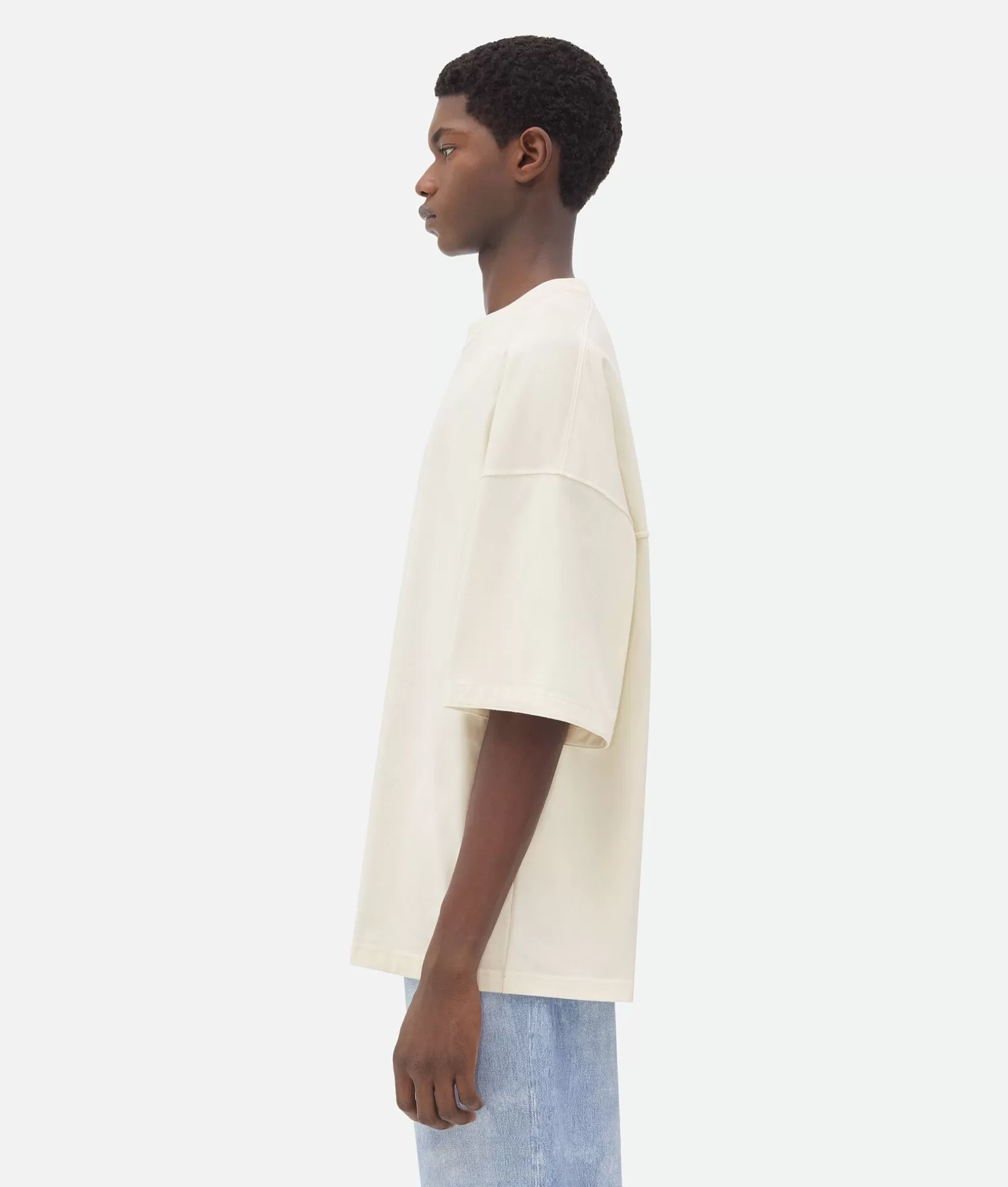 T-Shirts>Bottega Veneta Jersey Oversized T-Shirt Chalk