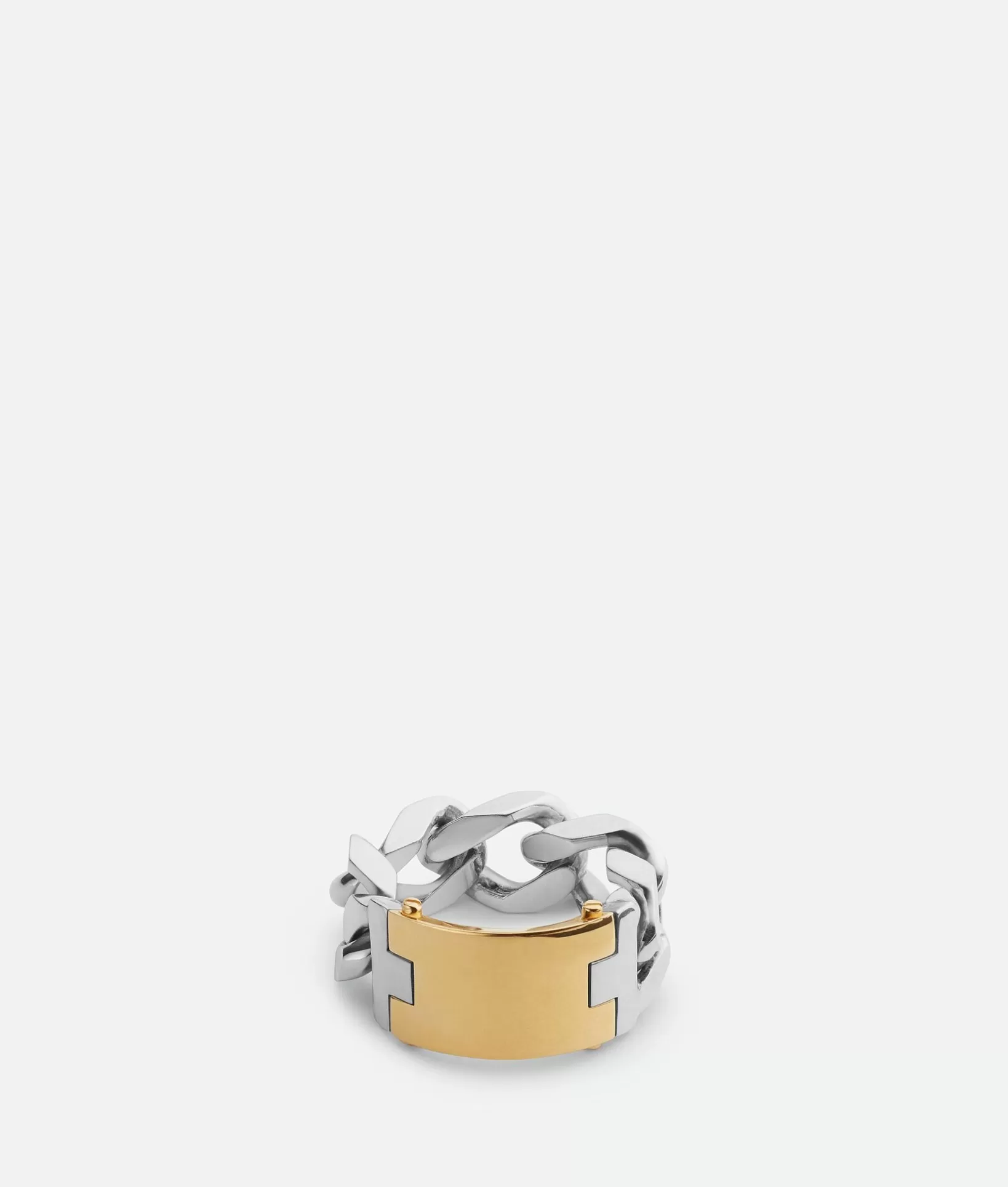 Rings>Bottega Veneta Joint Ring Silver/yellow gold