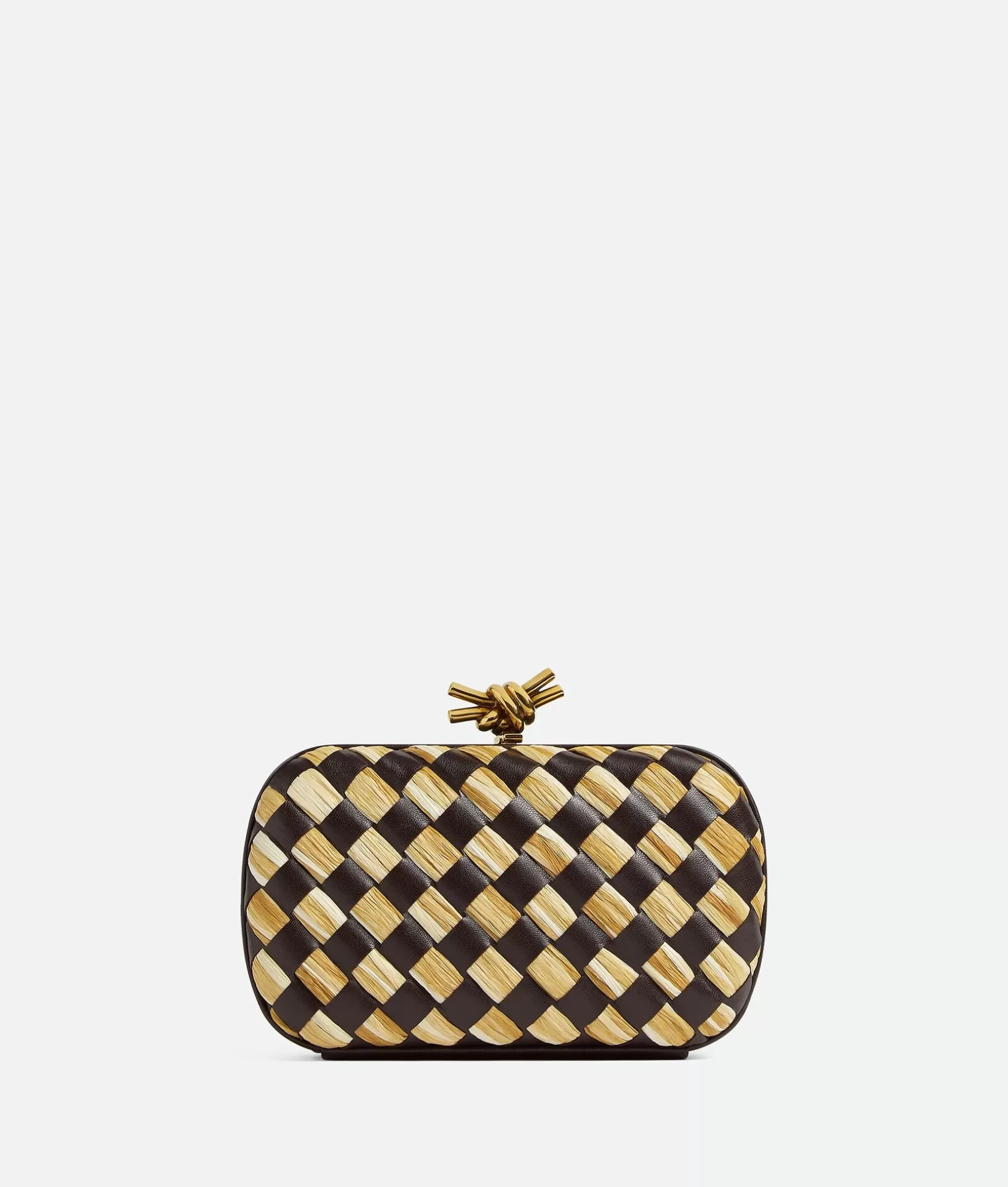 Clutch>Bottega Veneta Knot Fondant/natural