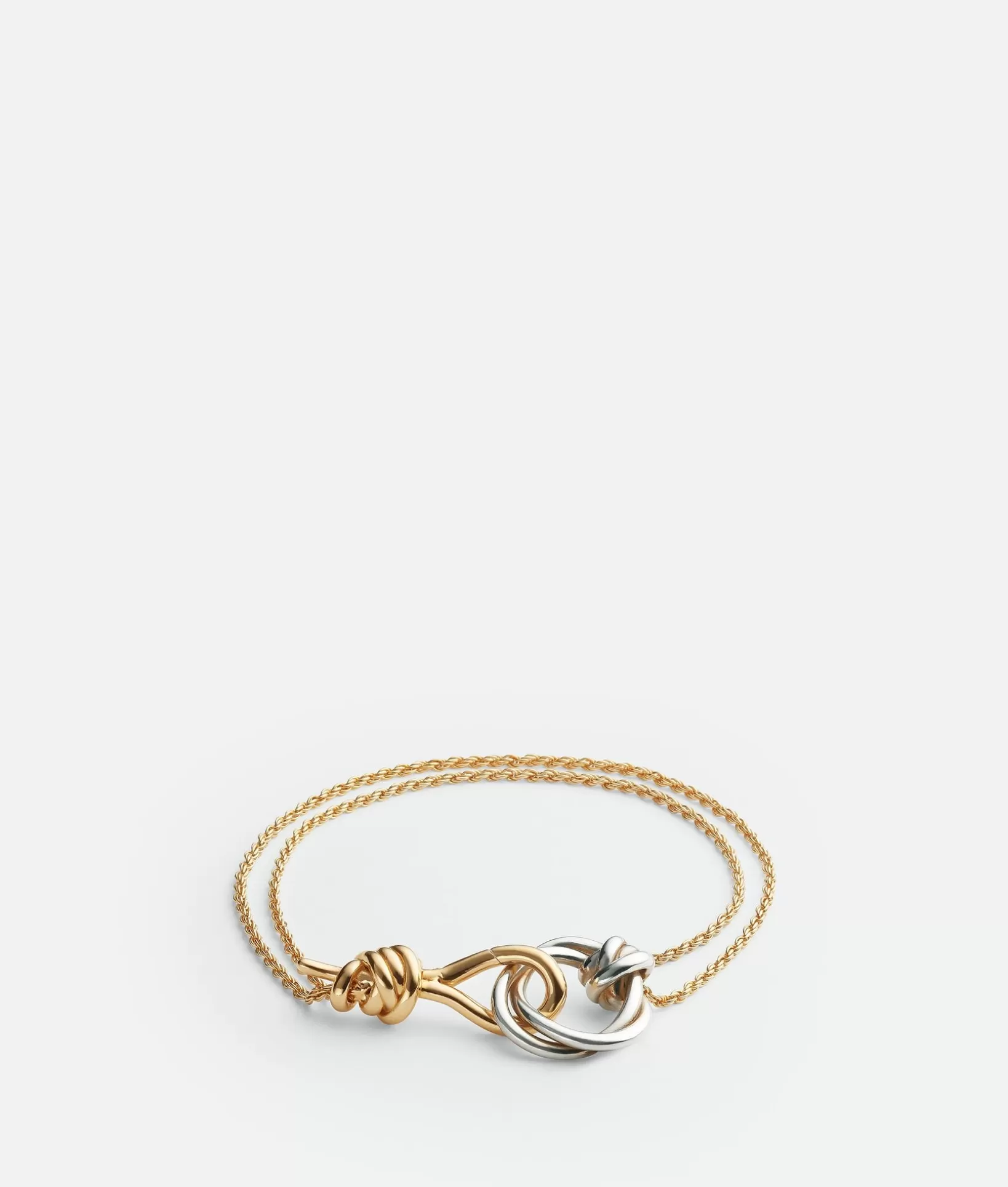 Bracelets>Bottega Veneta Knot Bracelet Silver/yellow gold