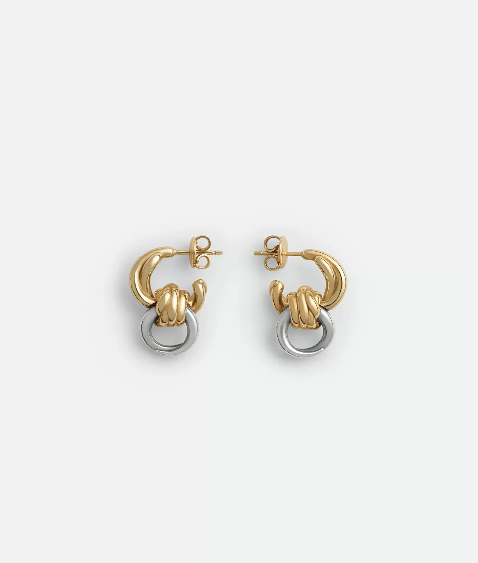 Earrings>Bottega Veneta Knot Earrings Silver/yellow gold