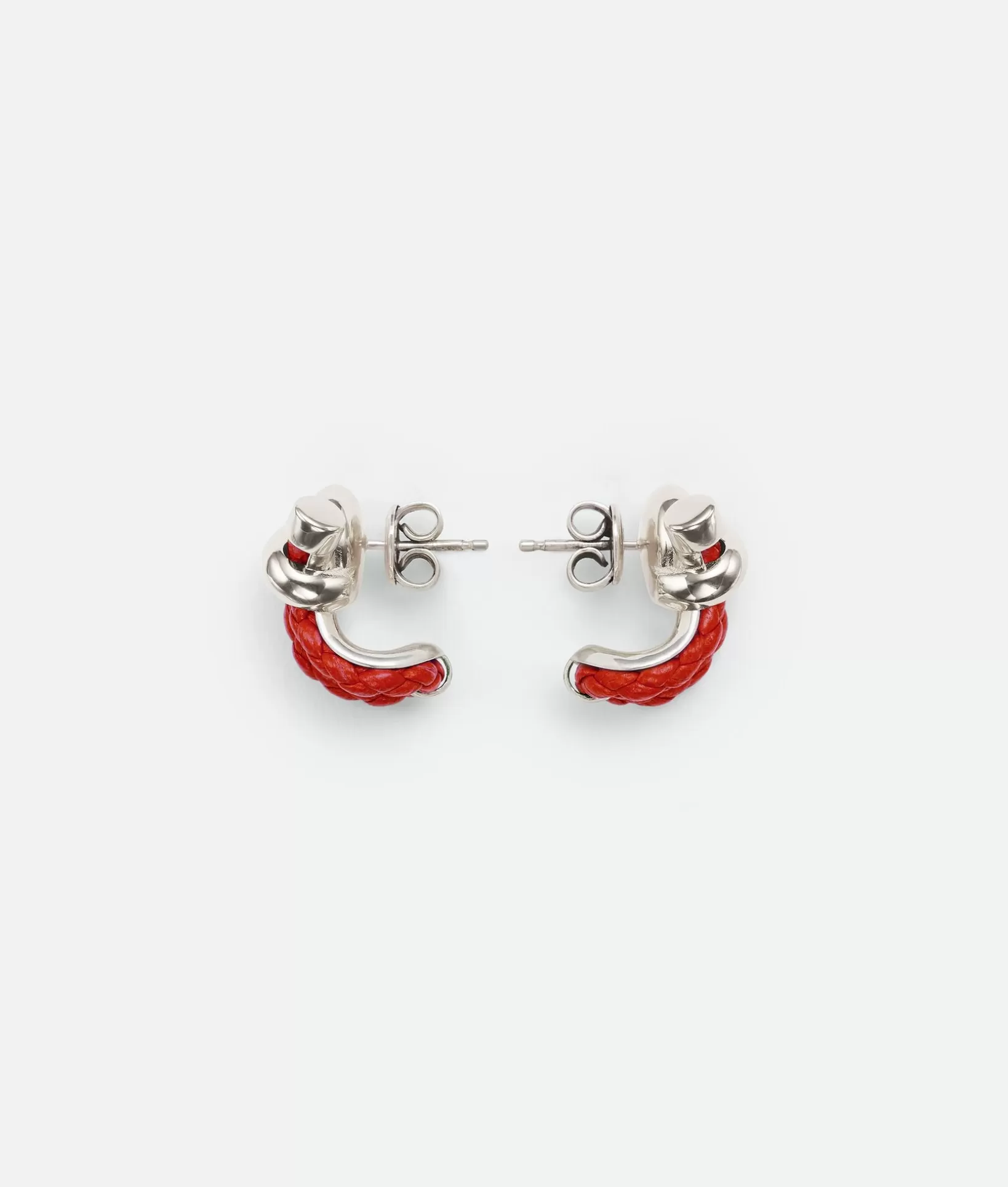 Earrings>Bottega Veneta Knot Hoop Earrings Redstone