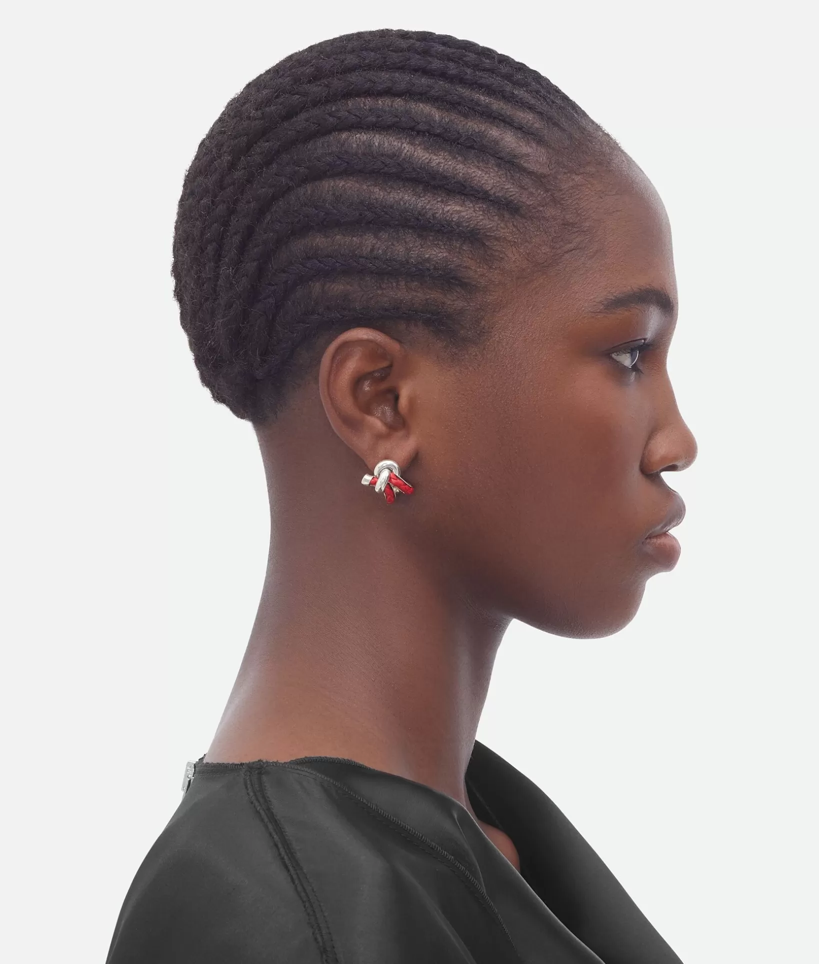 Earrings>Bottega Veneta Knot Hoop Earrings Redstone