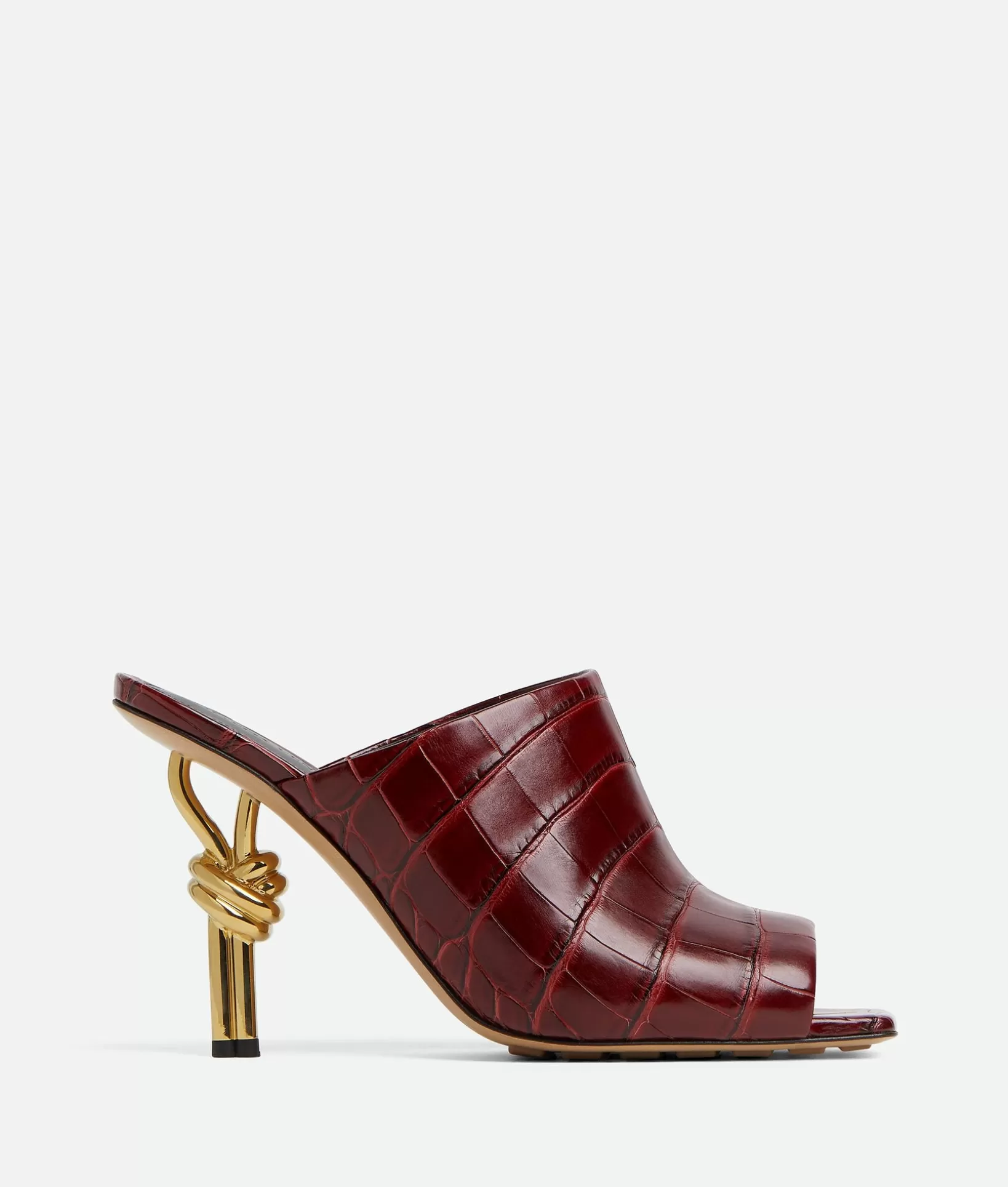 Sandals>Bottega Veneta Knot Mule Dark ruby