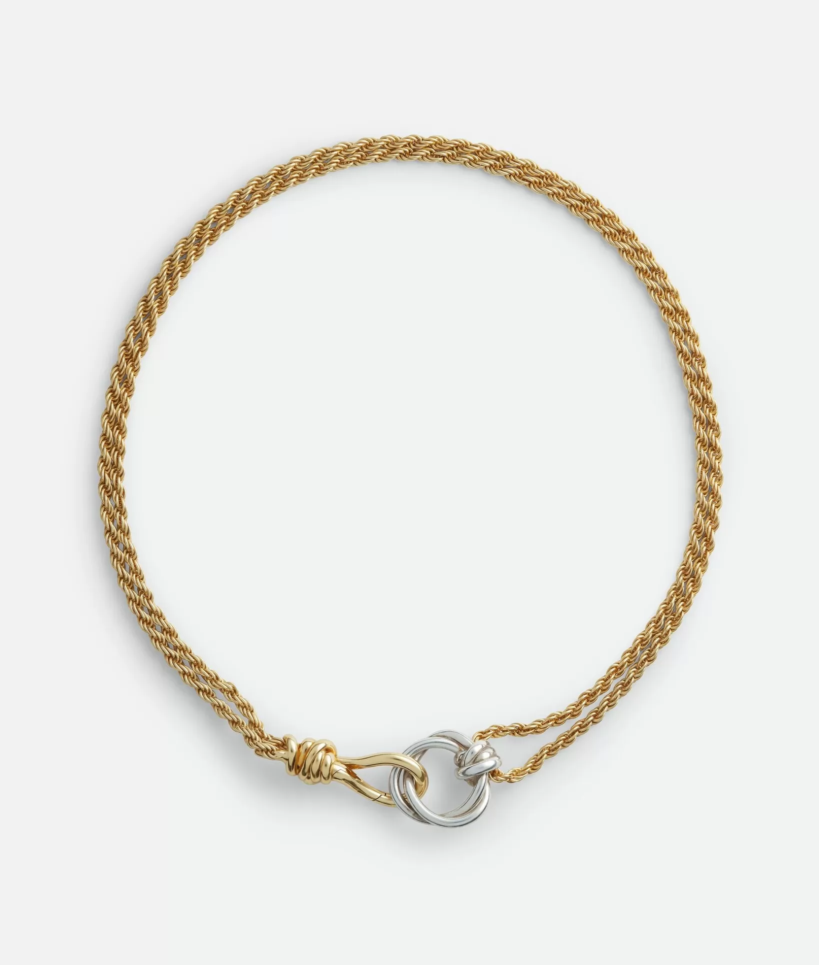 Necklaces>Bottega Veneta Knot Necklace Silver/yellow gold