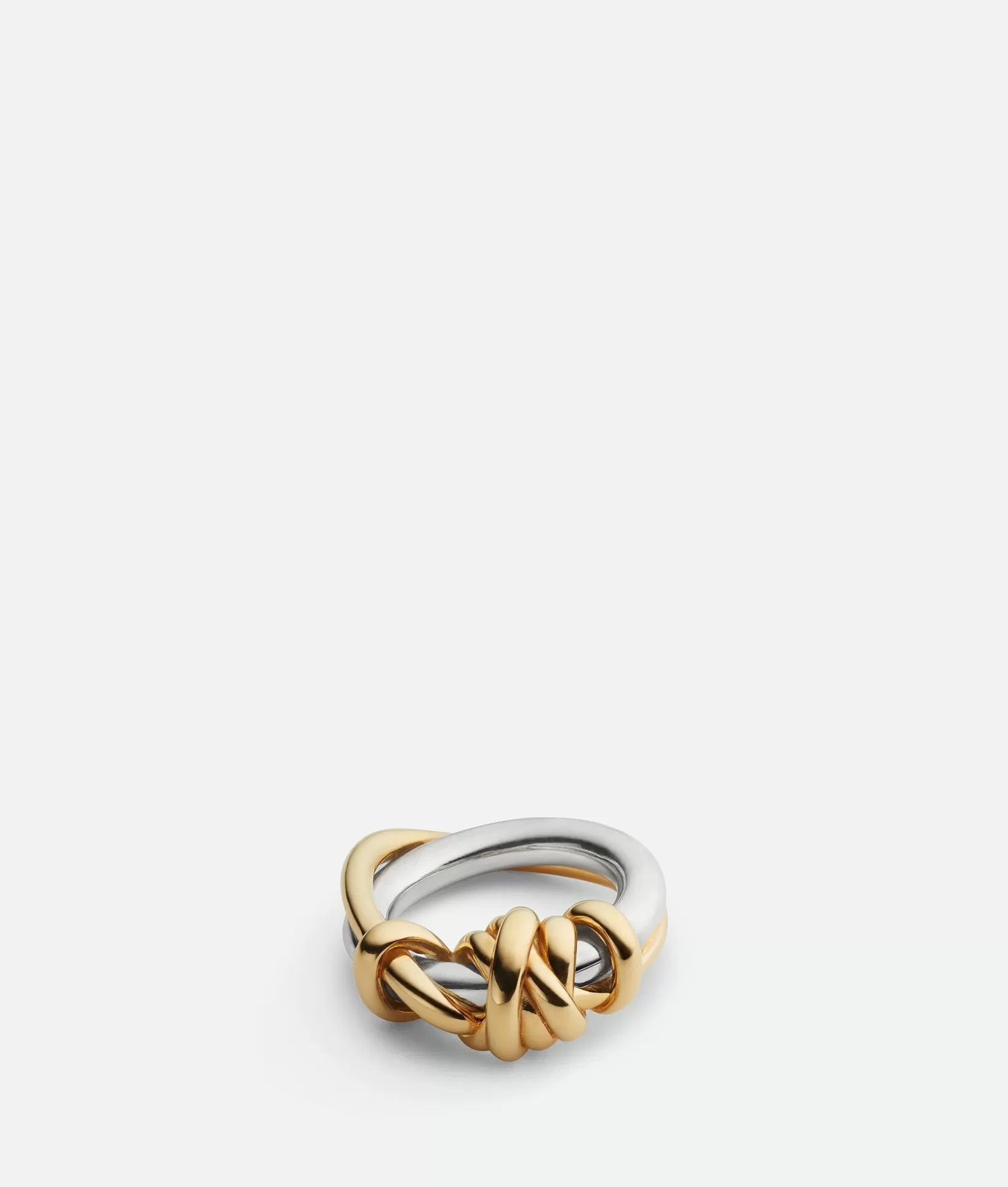 Rings>Bottega Veneta Knot Ring Silver/yellow gold