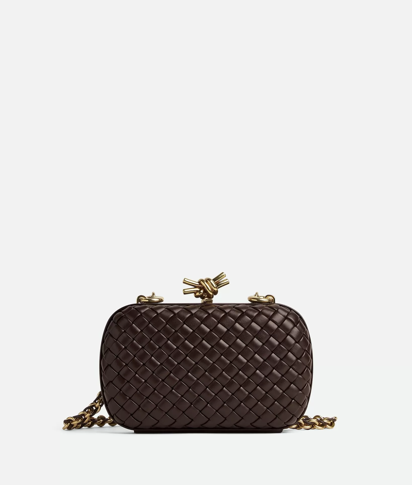 Clutch>Bottega Veneta Knot With Chain Fondant