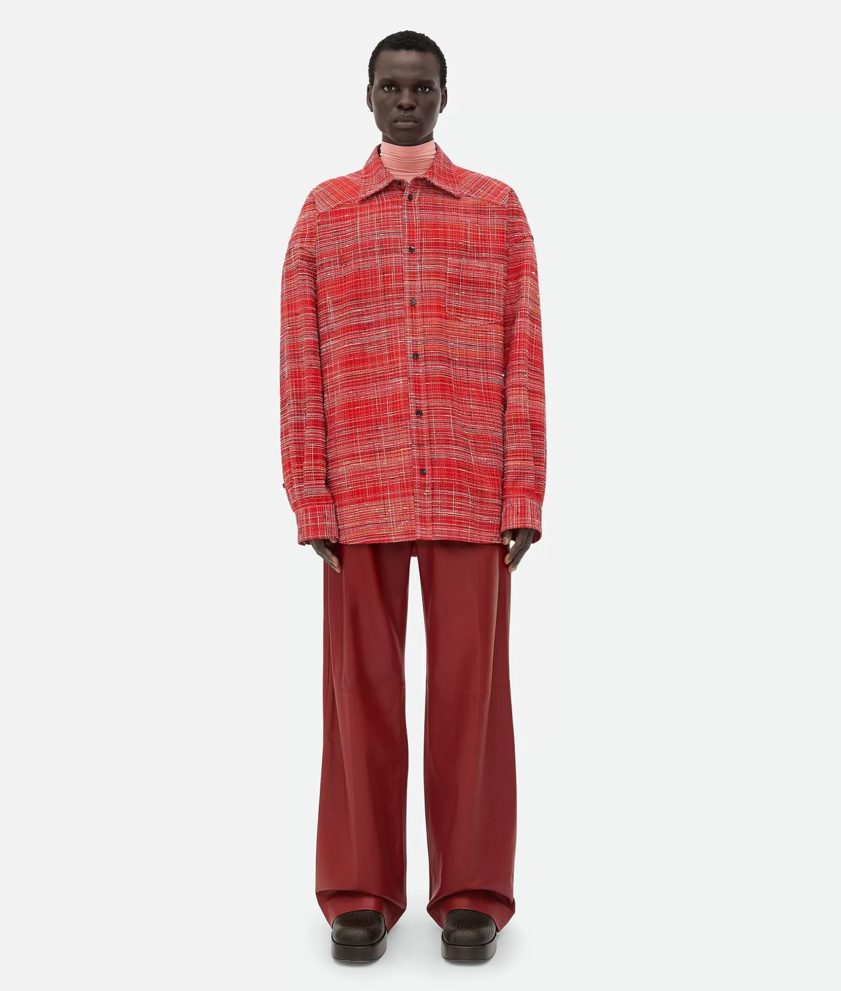 Shirts>Bottega Veneta Knotted Viscose Shirt Red/multicolour