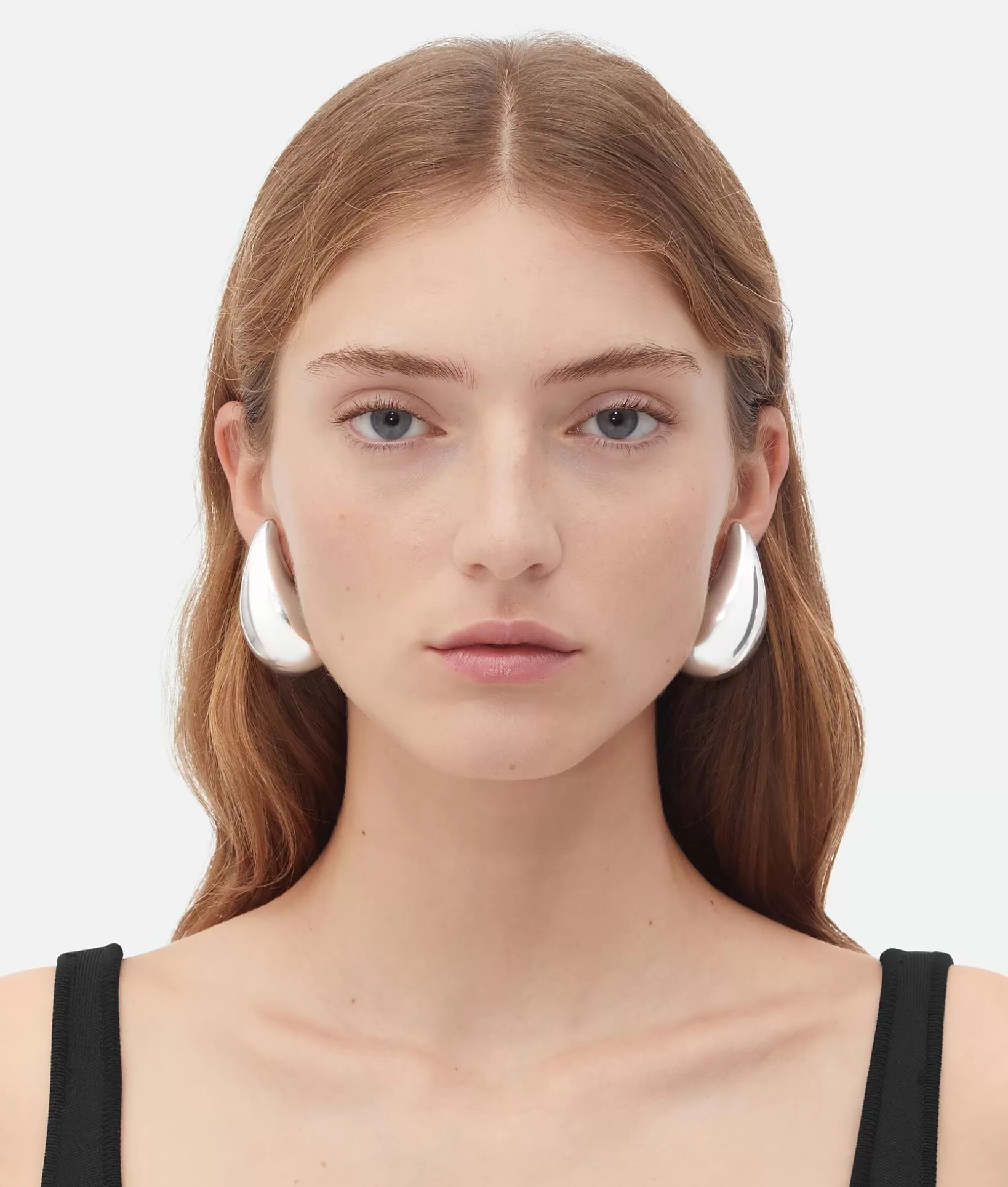 Earrings>Bottega Veneta Large Drop Earrings Silver