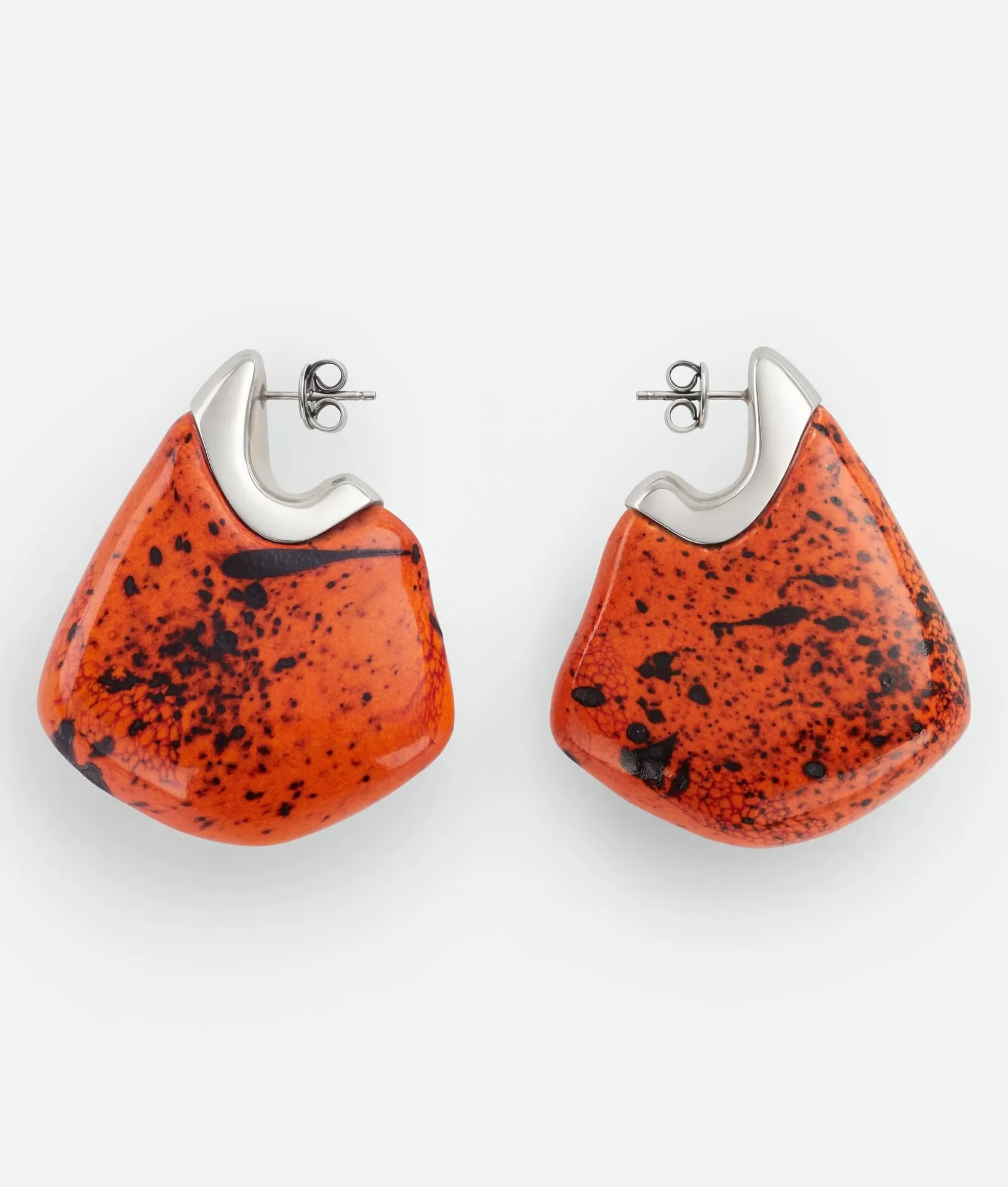 Earrings>Bottega Veneta Large Fin Ceramic Earrings Tumeric/black