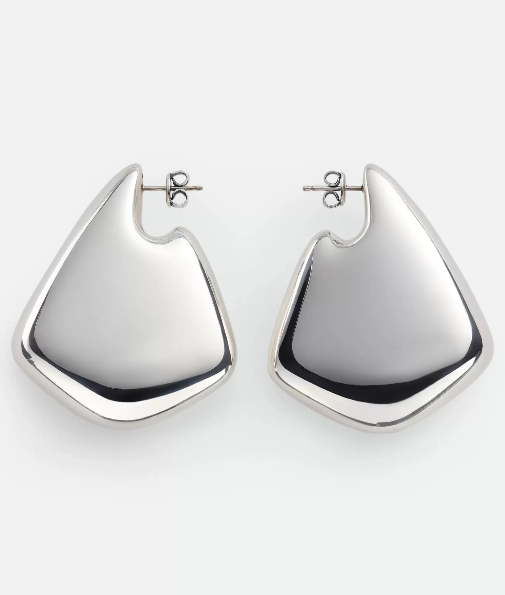 Earrings>Bottega Veneta Large Fin Earrings Silver