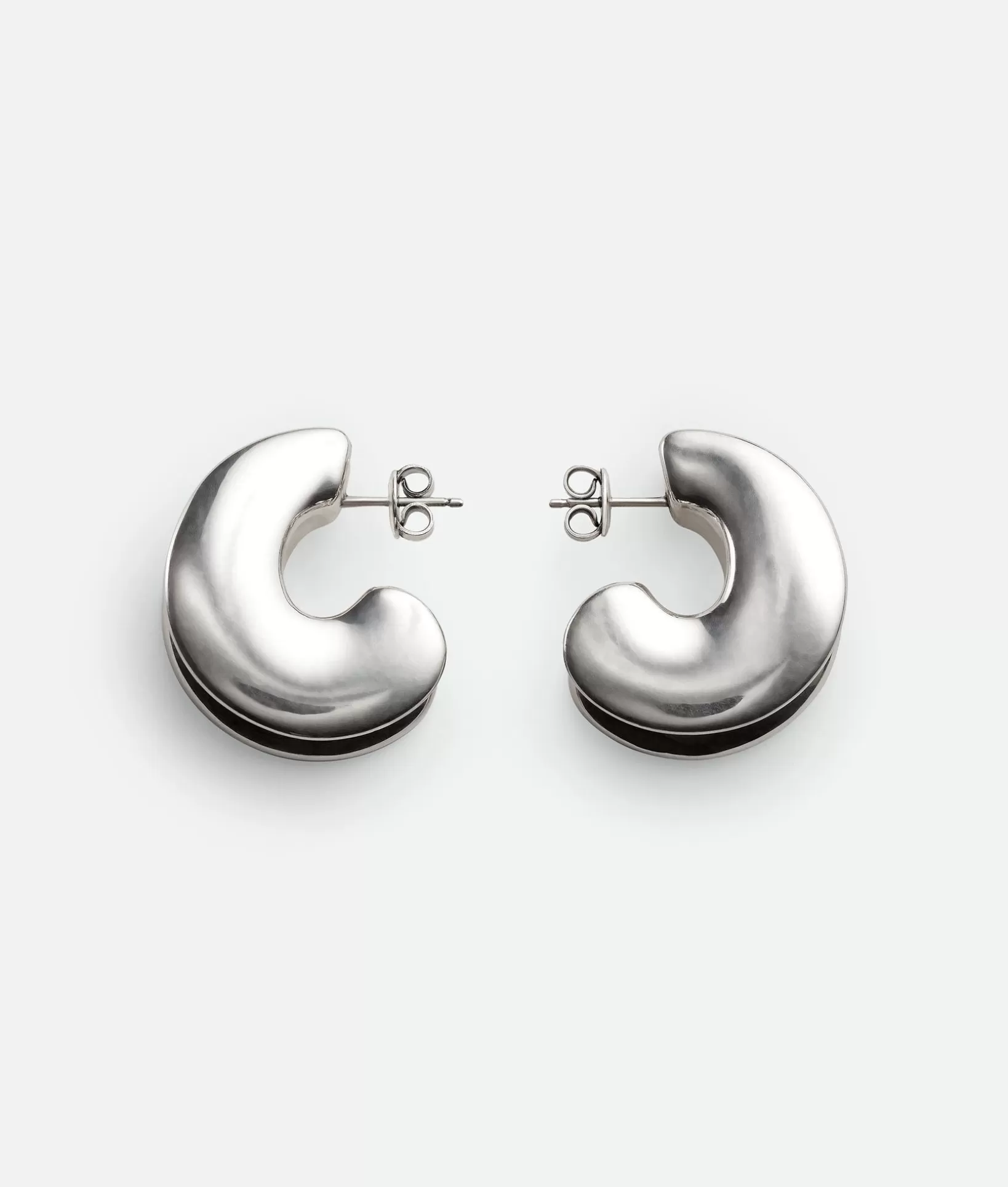 Earrings>Bottega Veneta Large H Beam Earrings Silver