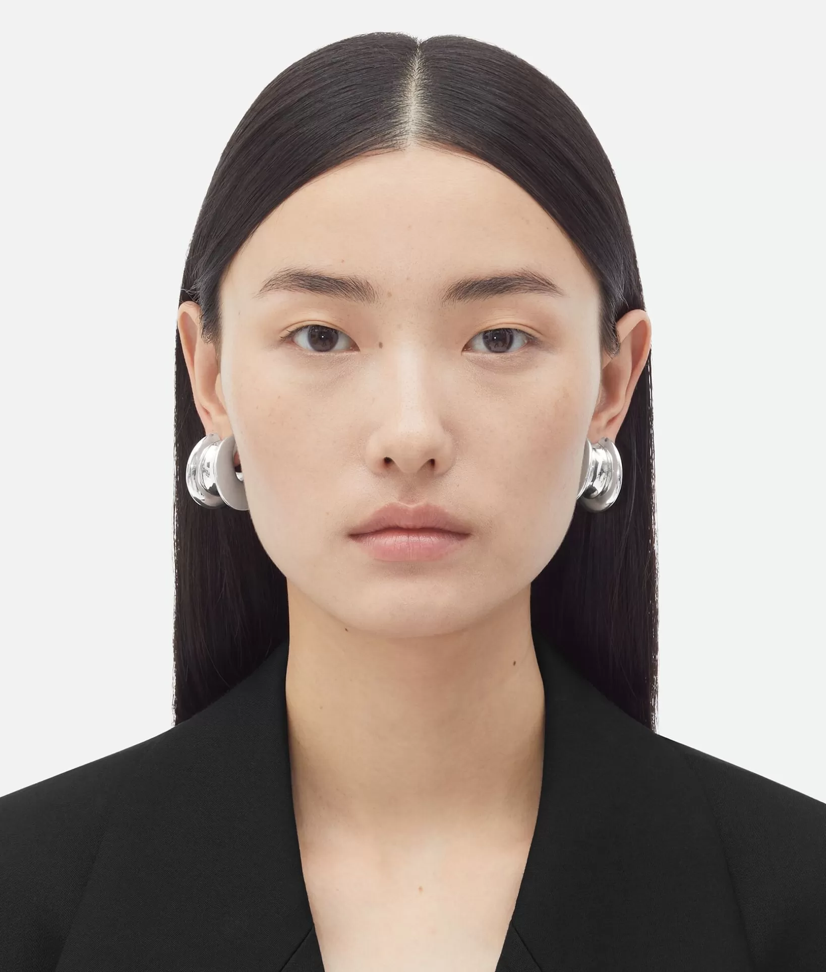 Earrings>Bottega Veneta Large H Beam Earrings Silver