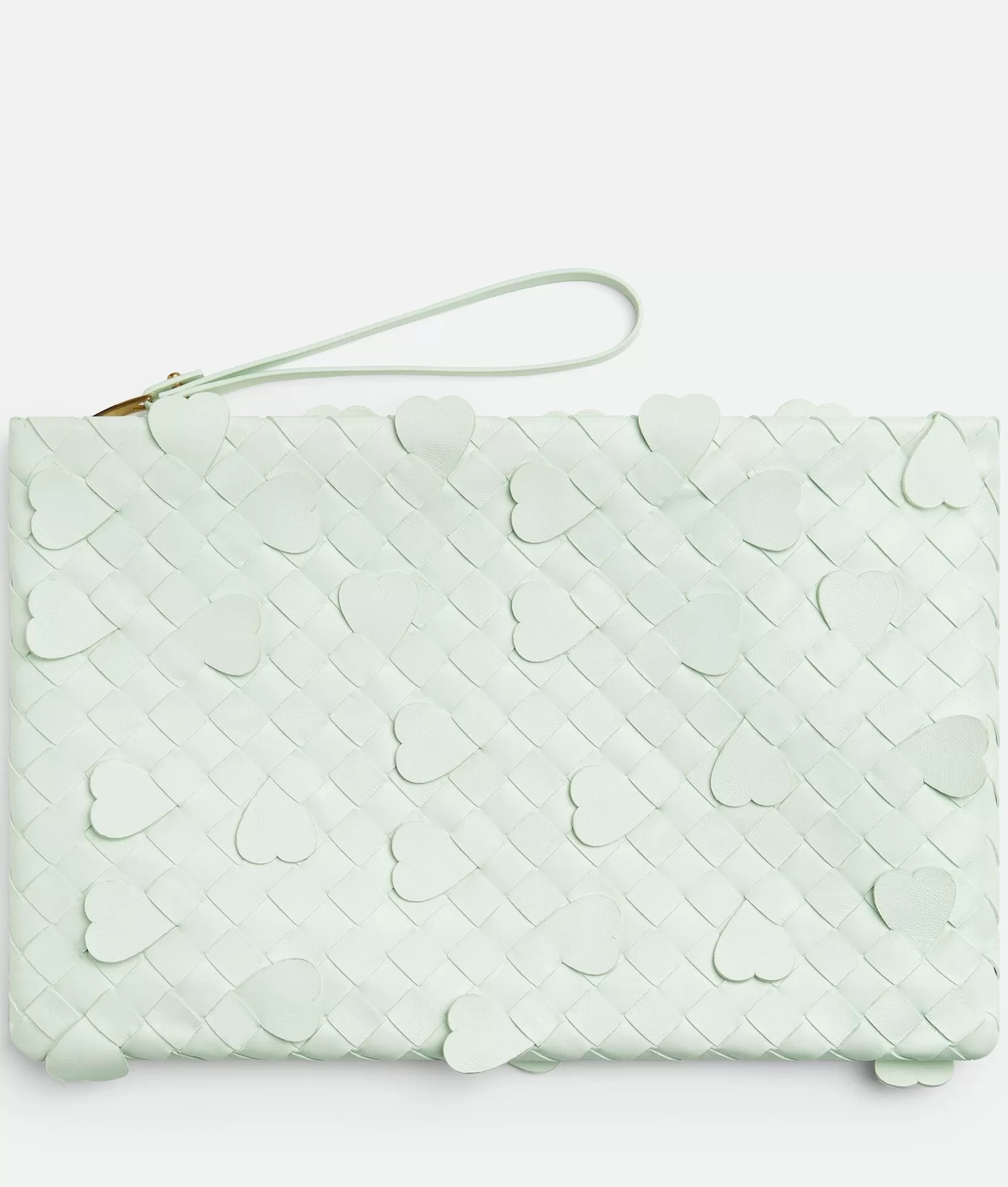 Pouches>Bottega Veneta Large Intrecciato Flat Pouch Glacier